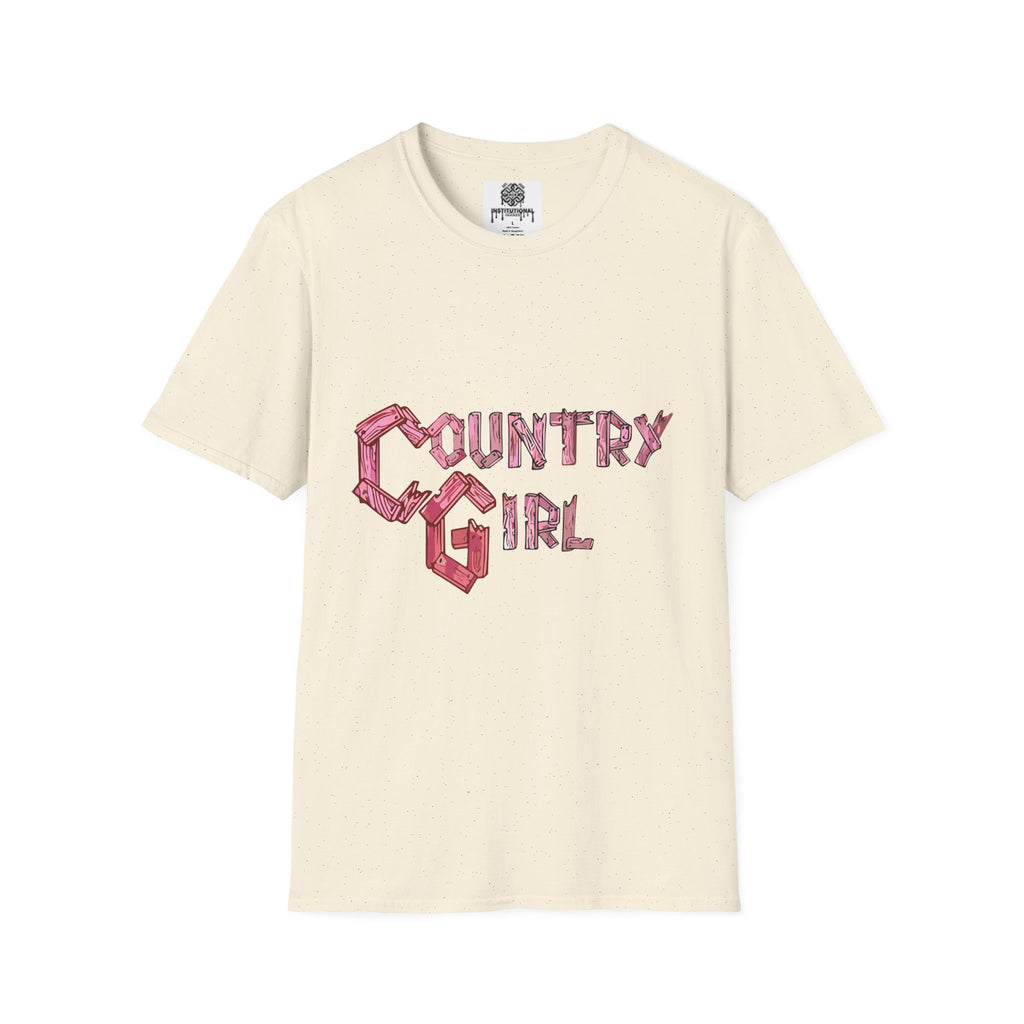 Country Girl T-Shirt — Western Pink Rope Typography Tee