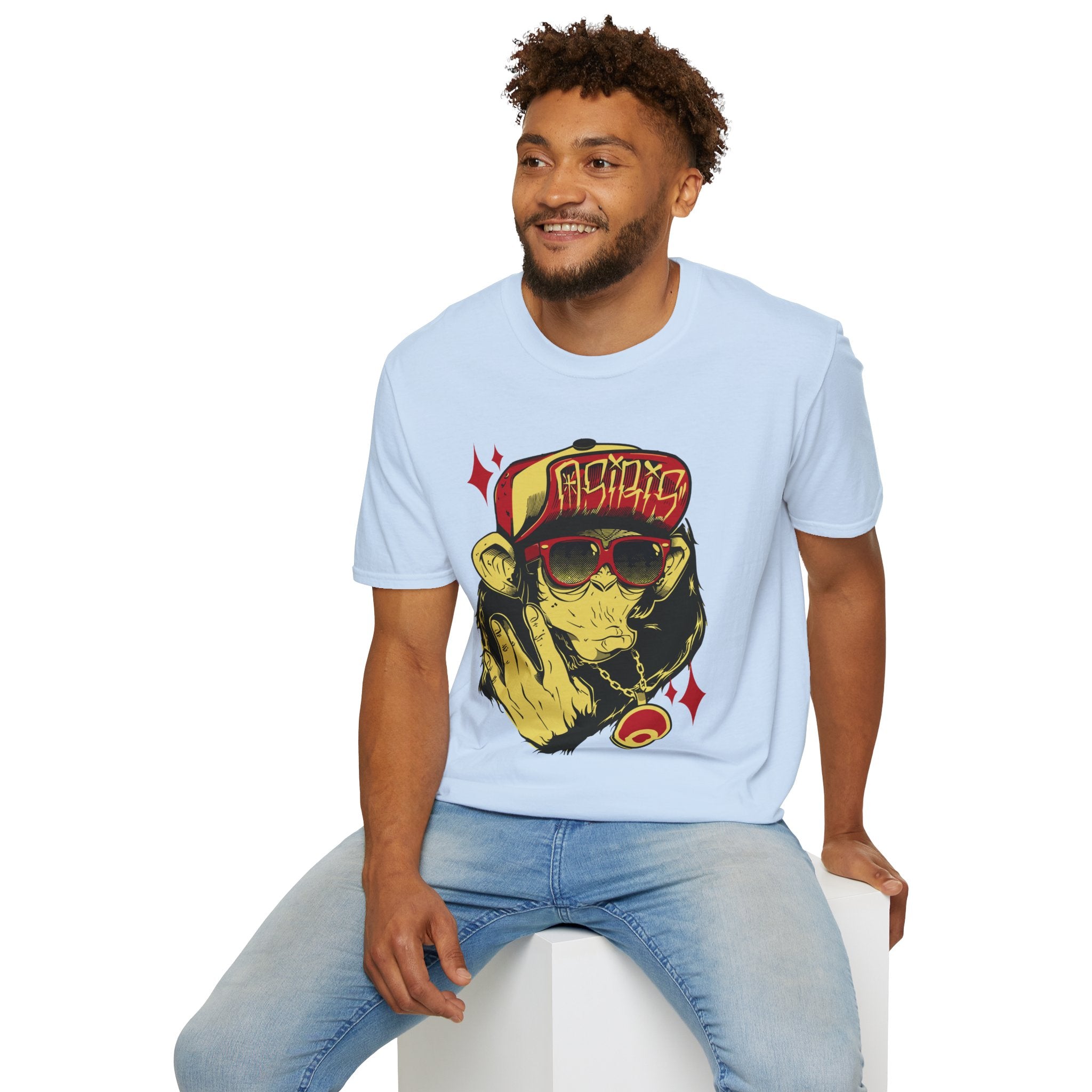 Monkey Streetwear T-Shirt — Retro Graphic Ape with Sunglasses & Cap