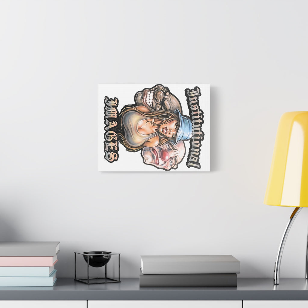 Canvas Art Print — Chicano Chola & Clown Tattoo-Style Design ("Instinttmal" / "Images")