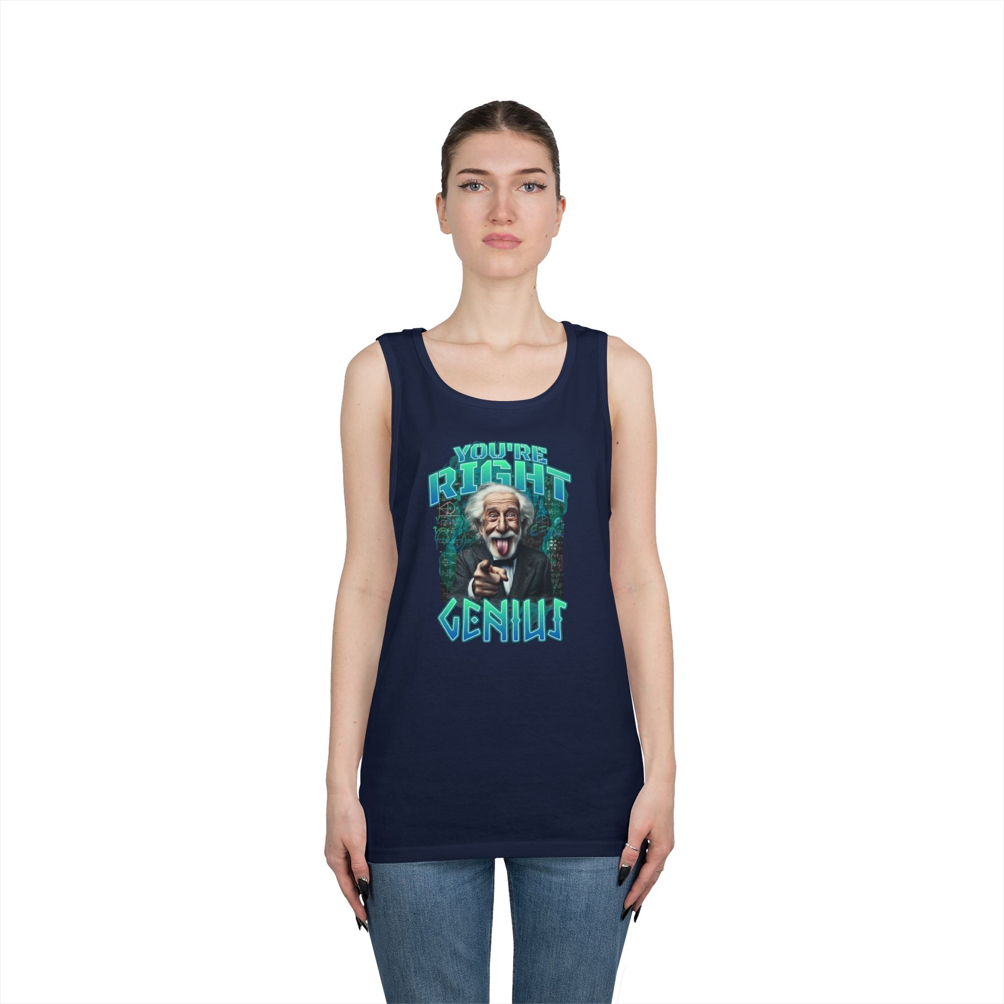 Genius Graphic Tank Top — "You're Pretty Smart, Genius" Vintage Scientist Design