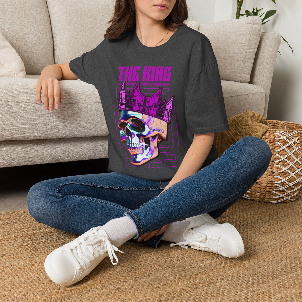The King Skull Tee — Neon Crown Graphic T‑Shirt