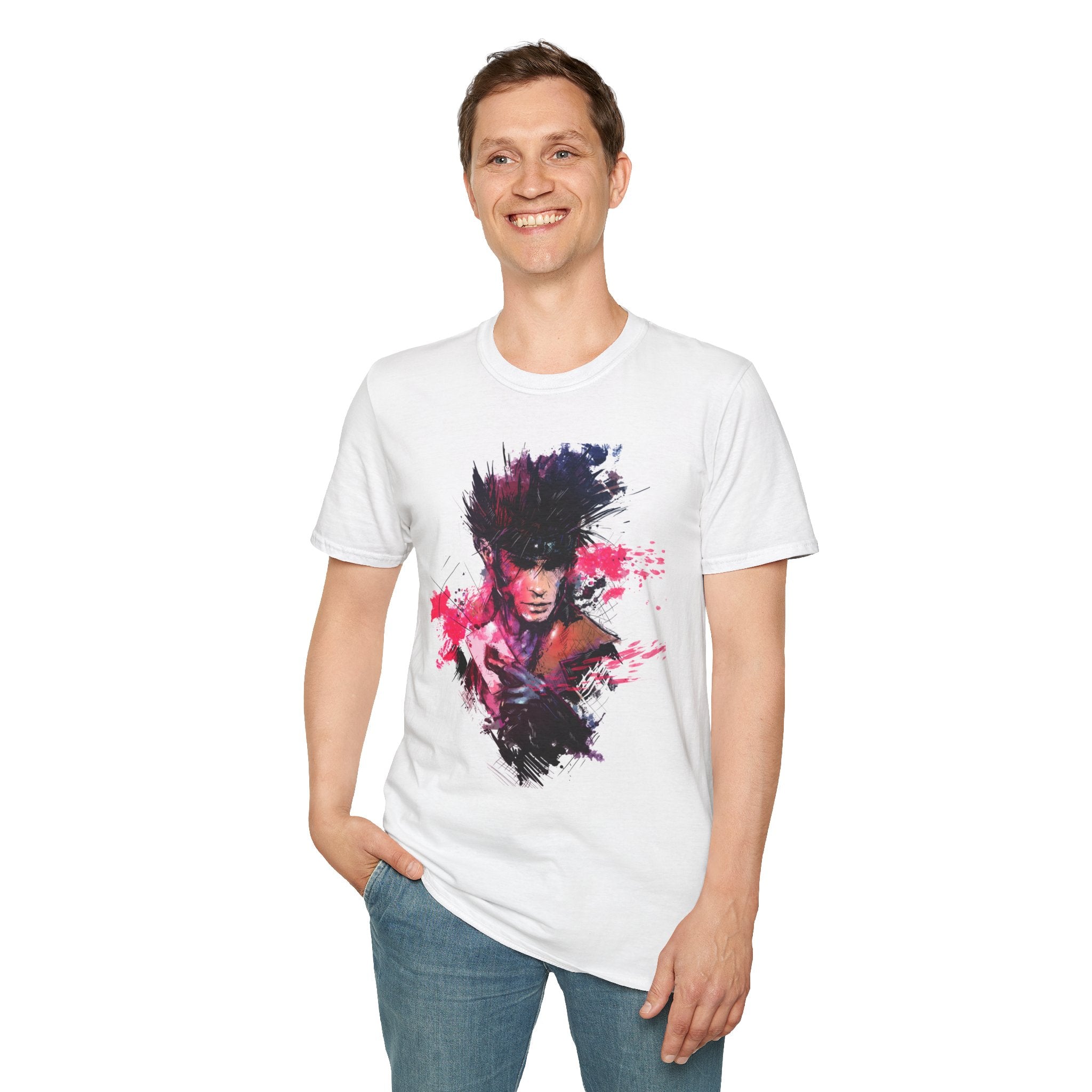 Rock Portrait T‑Shirt — Abstract Watercolor Musician Art Tee