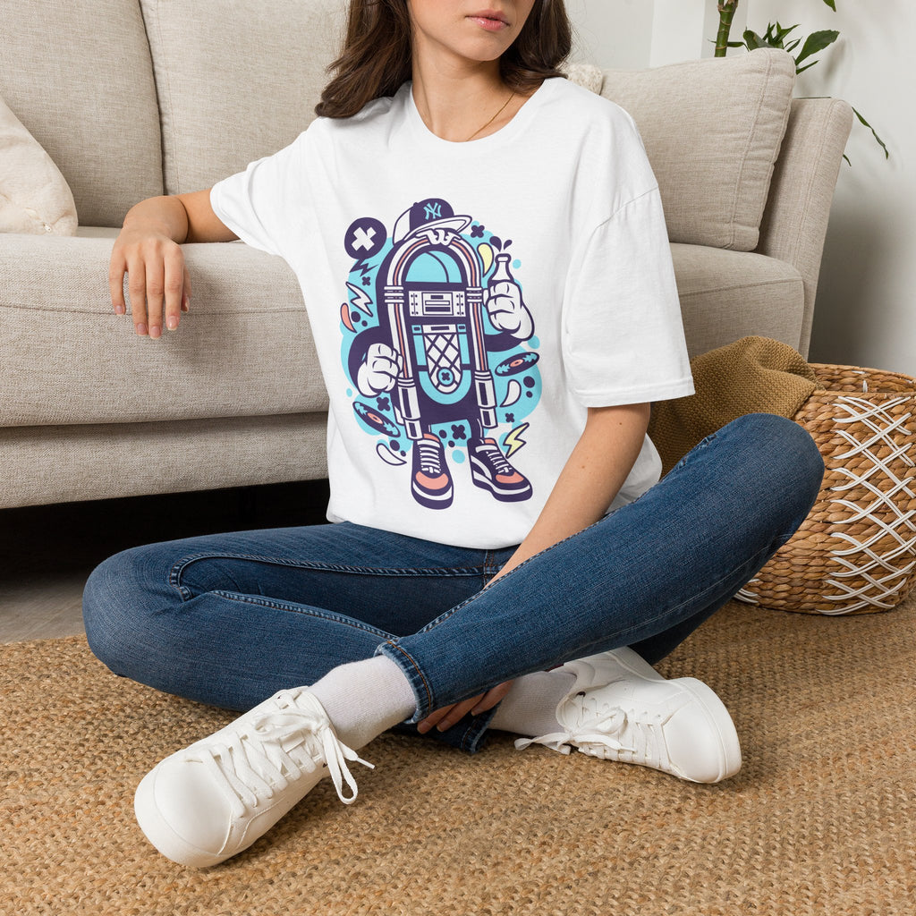 Jukebox Cartoon T-Shirt — Retro Music Graphic Tee