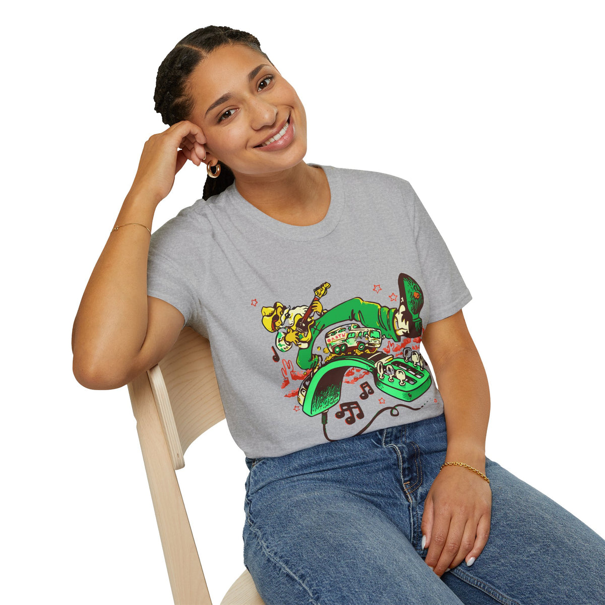 T-Shirt — Retro Cowboy Guitar Graphic Tee (Bold Western Music Design)