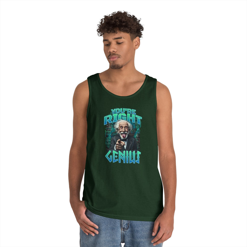 Genius Graphic Tank Top — "You're Pretty Smart, Genius" Vintage Scientist Design