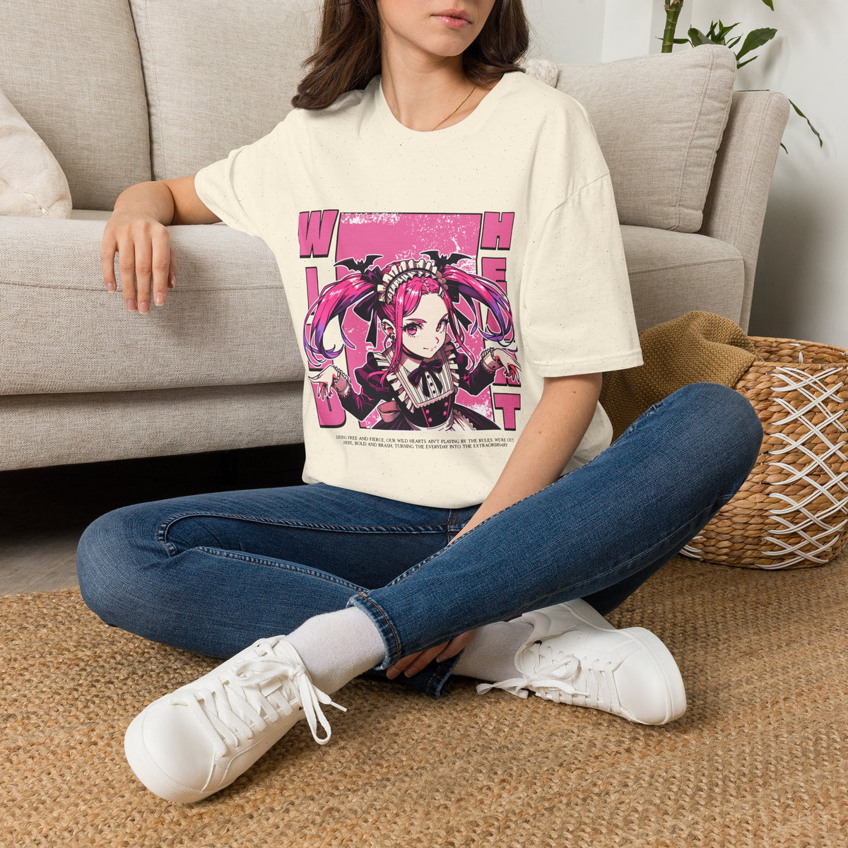 Witch Girl Anime T-Shirt — Pink Gothic Kawaii Graphic Tee
