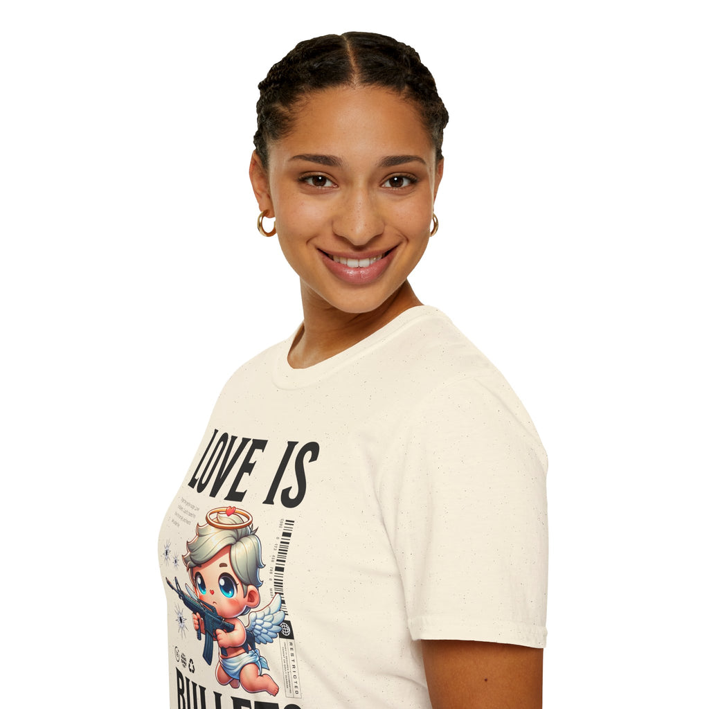 Love Is Bullets T-Shirt — Cute Angel Shooter Graphic Tee