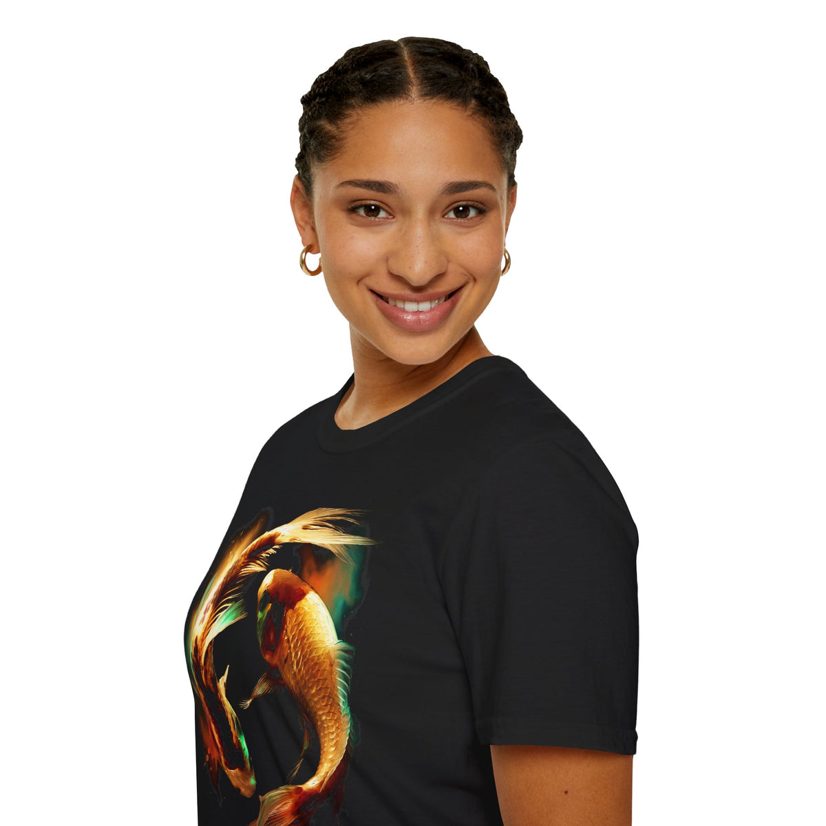 Koi Fish T-Shirt — Golden Yin Yang Koi Graphic Tee