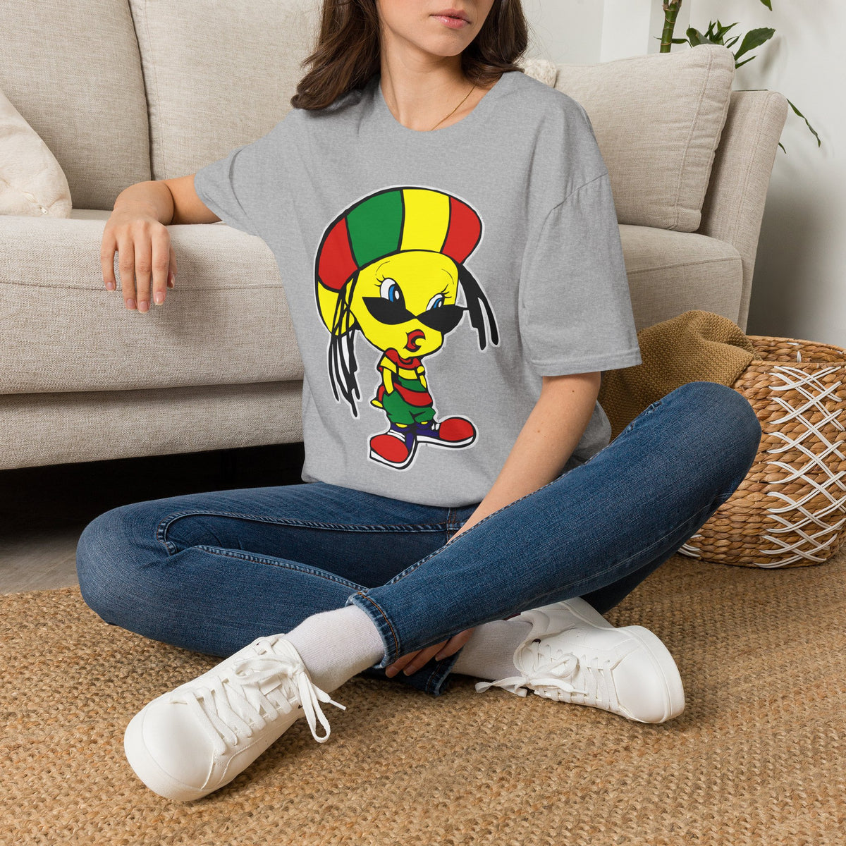 Rasta Tweety T-Shirt — Reggae Cartoon Graphic Tee