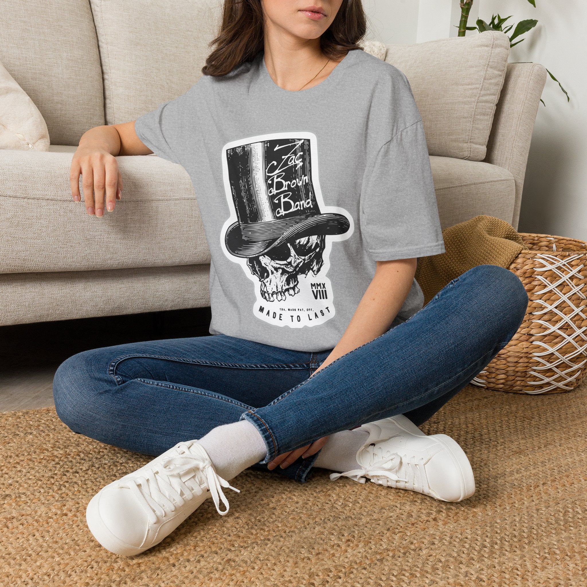 Top Hat Skull Band Tee — Zac Brown Band Graphic T-Shirt