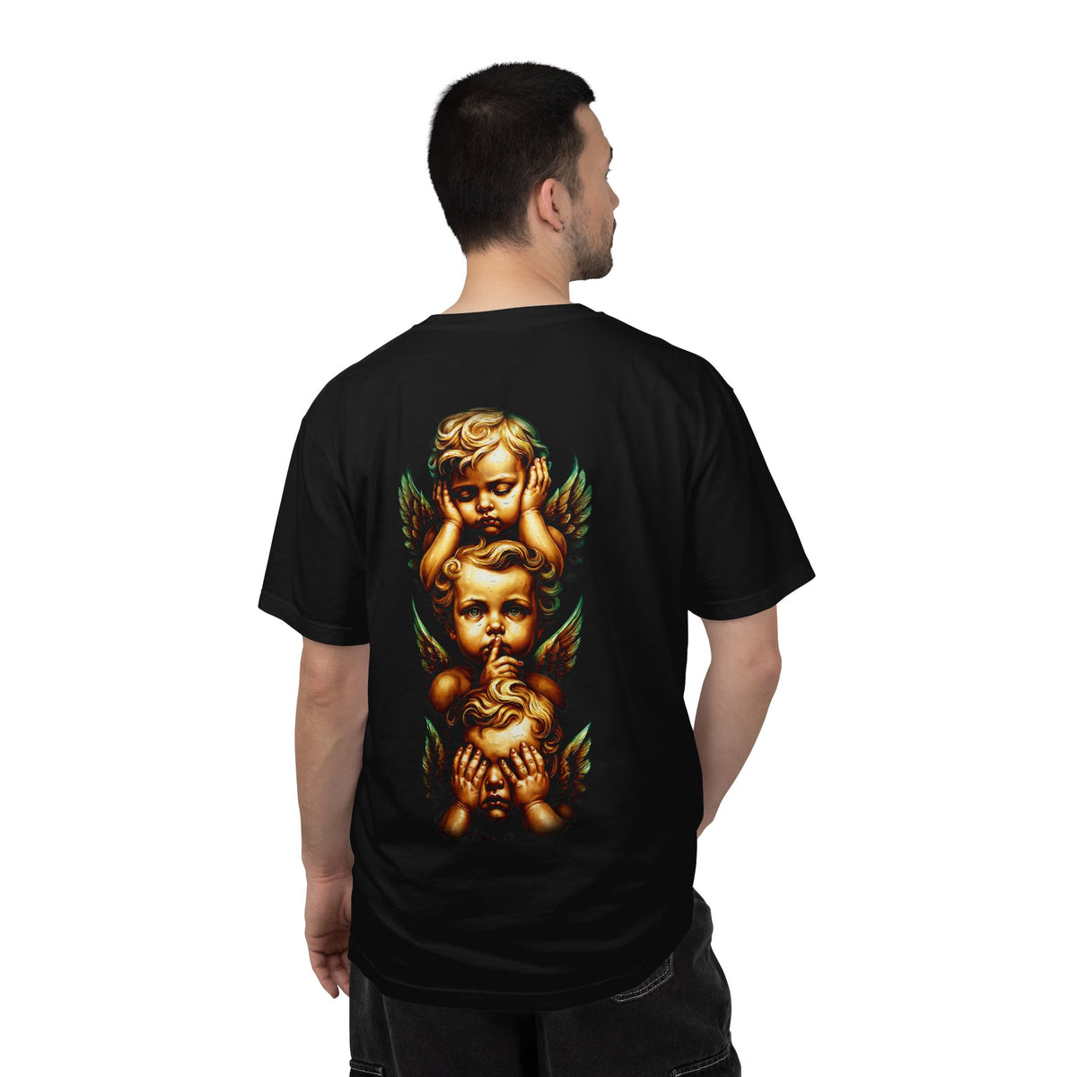Angel Cherub Graphic T-Shirt — Vintage Trio Back Print
