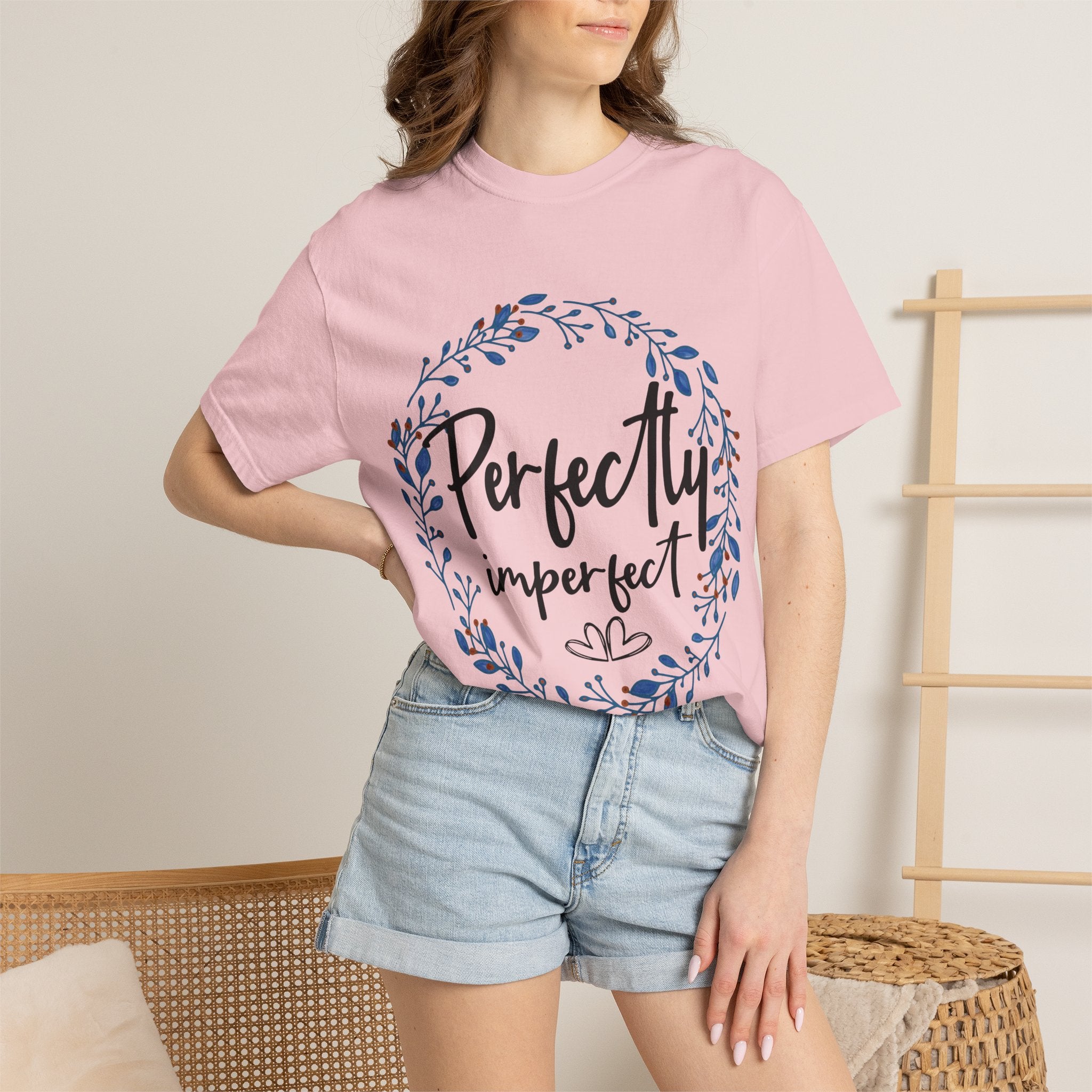 Perfectly Imperfect Floral T-Shirt — "Perfectly Imperfect" Inspirational Tee