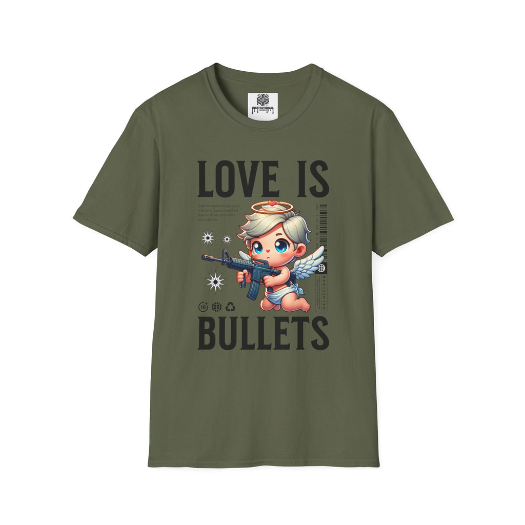 Love Is Bullets T-Shirt — Cute Angel Shooter Graphic Tee