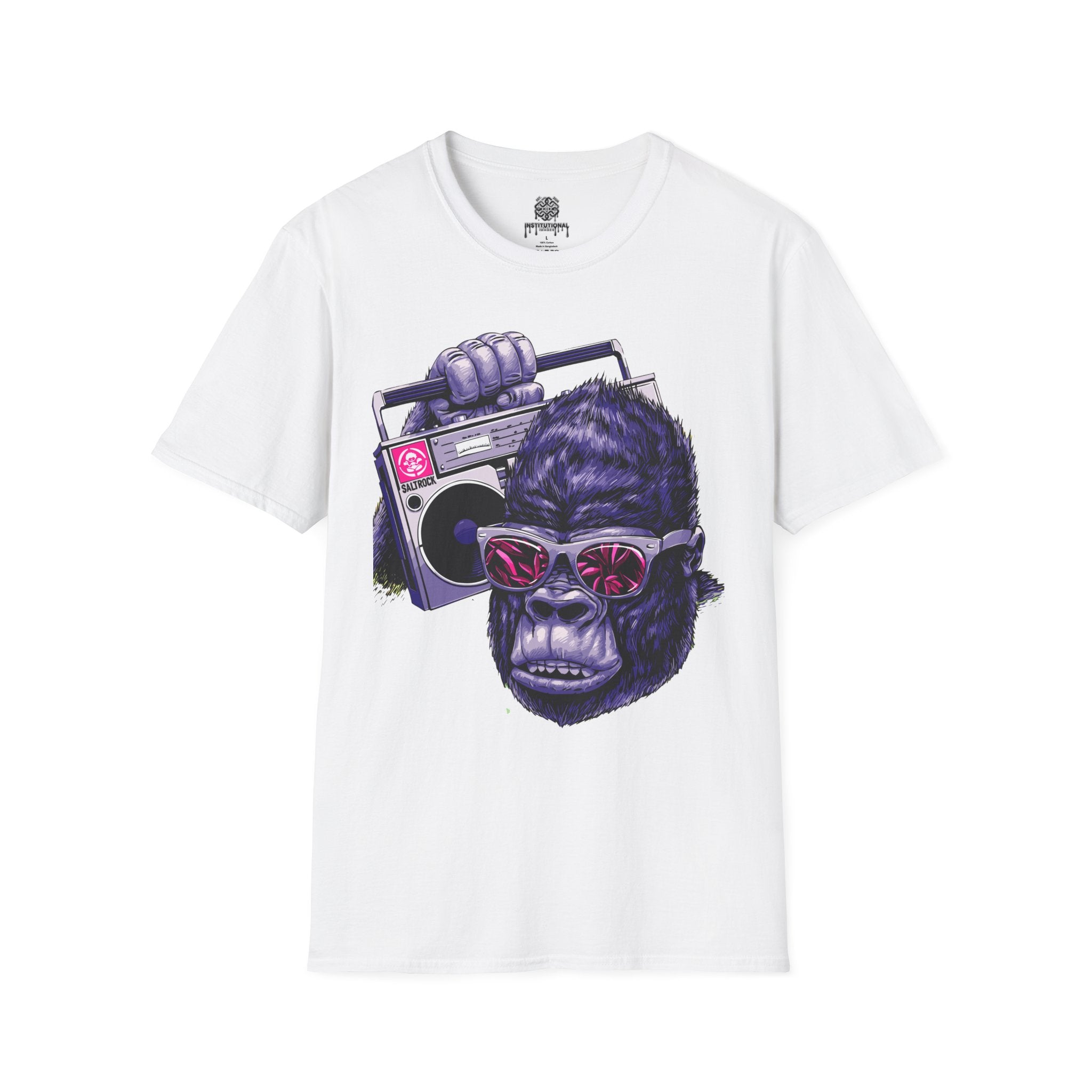 Retro Boombox Gorilla T-Shirt — Vintage Hip Hop Ape Graphic Tee