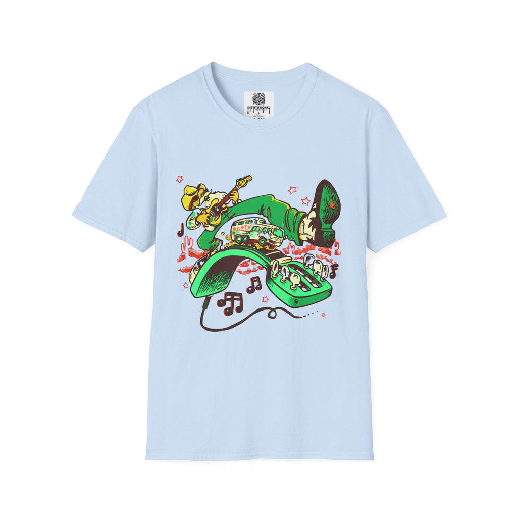 T-Shirt — Retro Cowboy Guitar Graphic Tee (Bold Western Music Design)