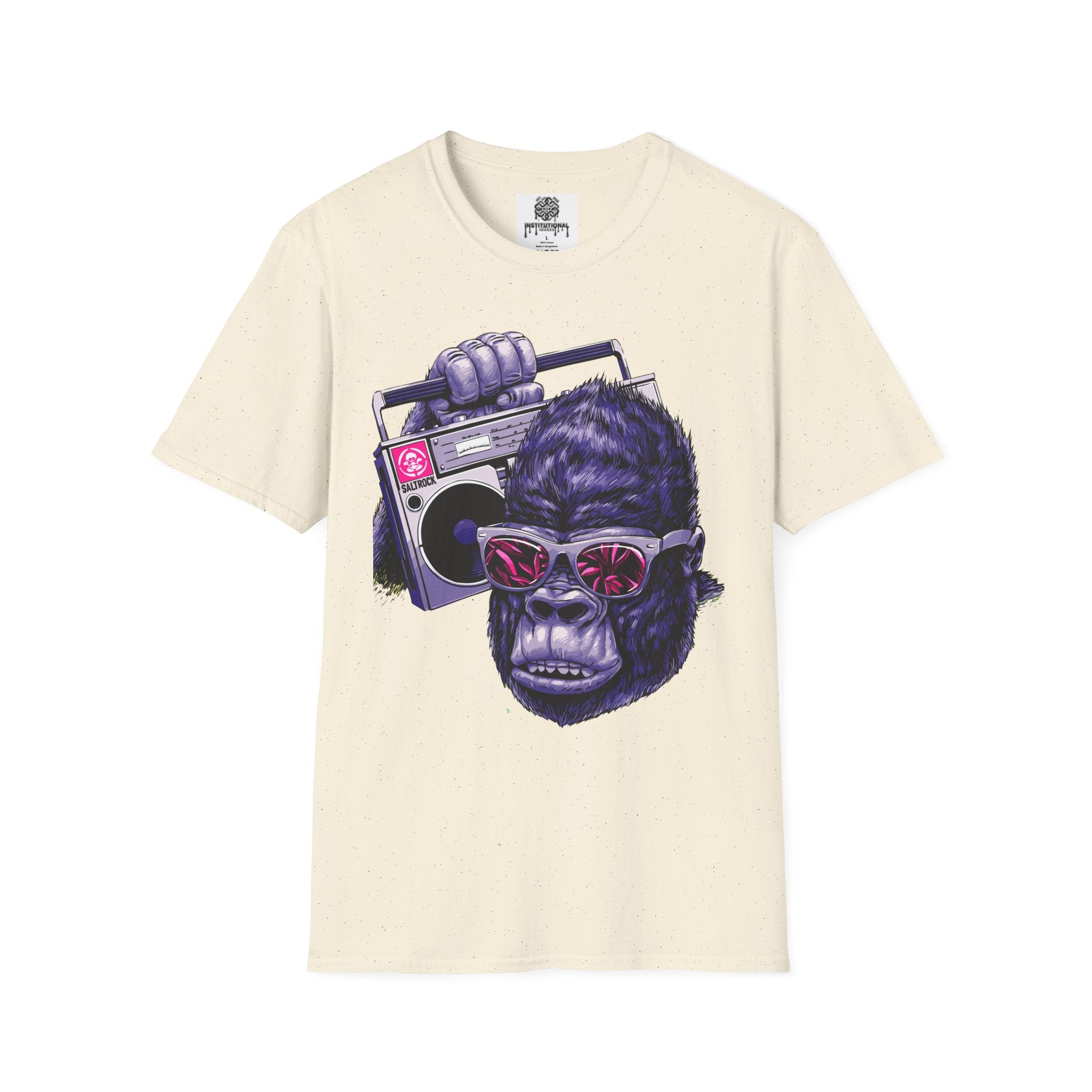 Retro Boombox Gorilla T-Shirt — Vintage Hip Hop Ape Graphic Tee
