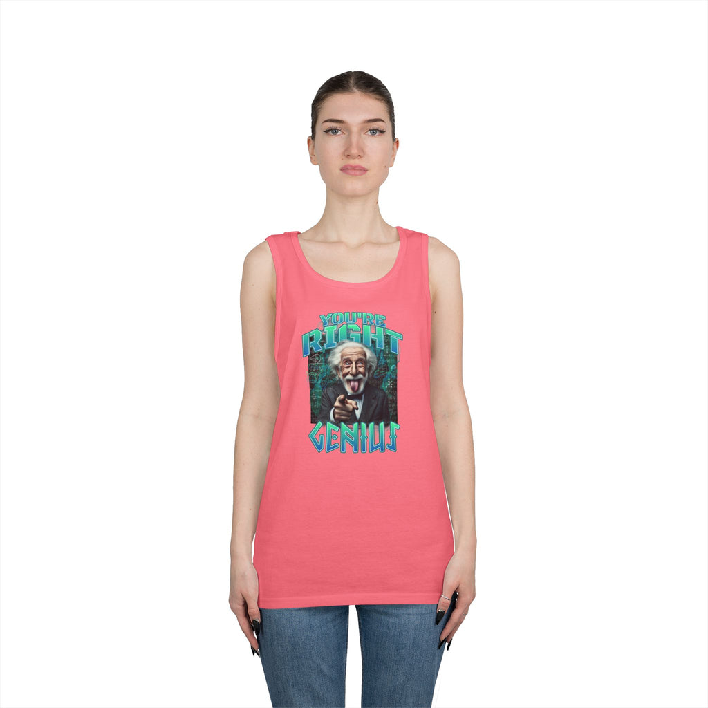 Genius Graphic Tank Top — "You're Pretty Smart, Genius" Vintage Scientist Design