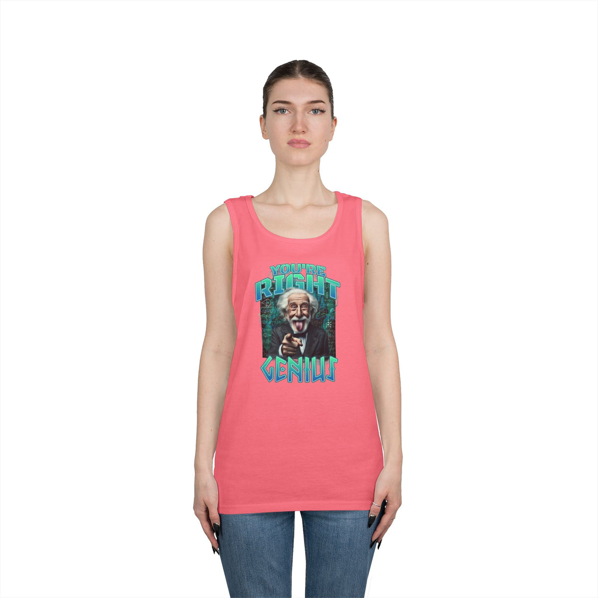 Genius Graphic Tank Top — "You're Pretty Smart, Genius" Vintage Scientist Design