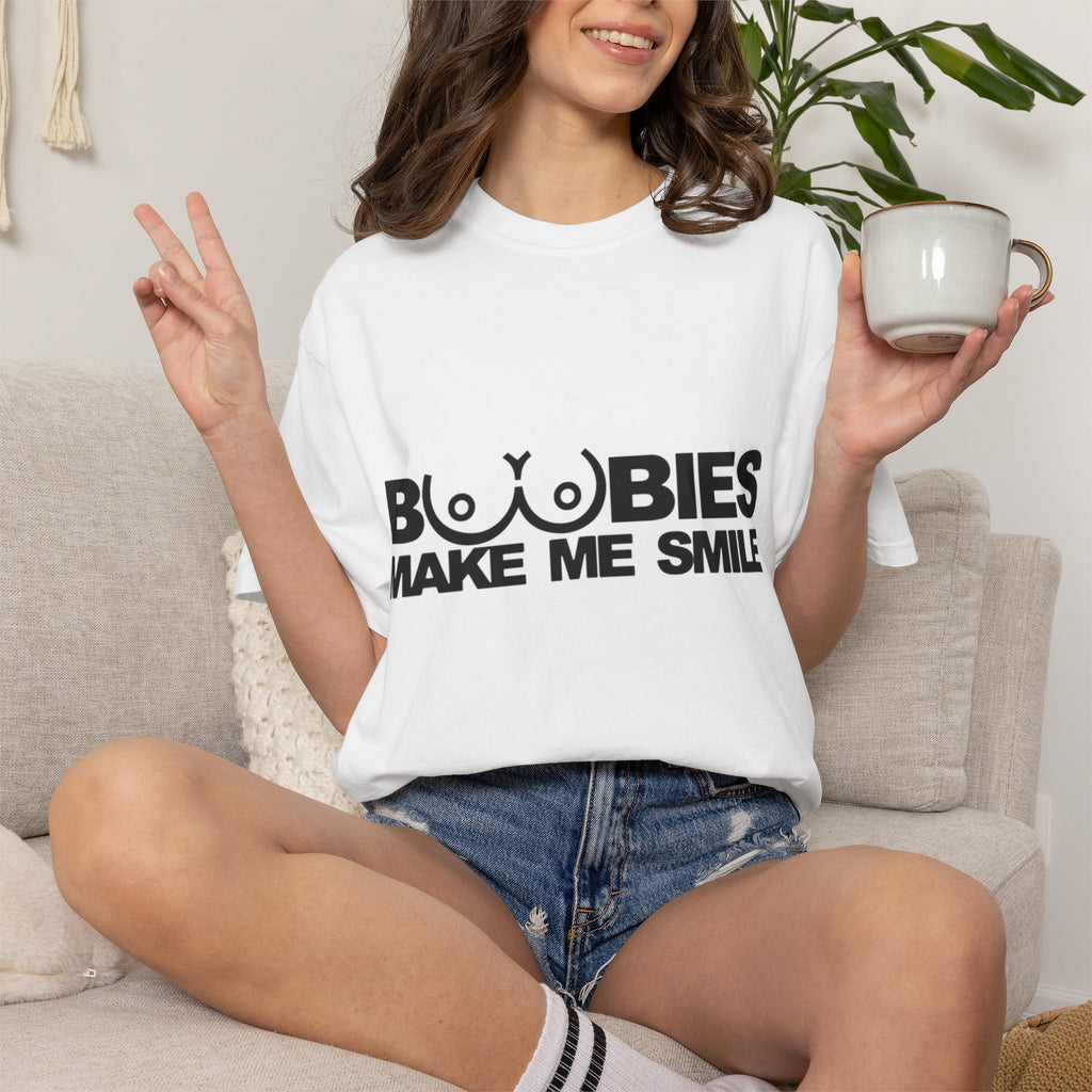 T-Shirt — “Boobies Make Me Smile” Funny Graphic Tee