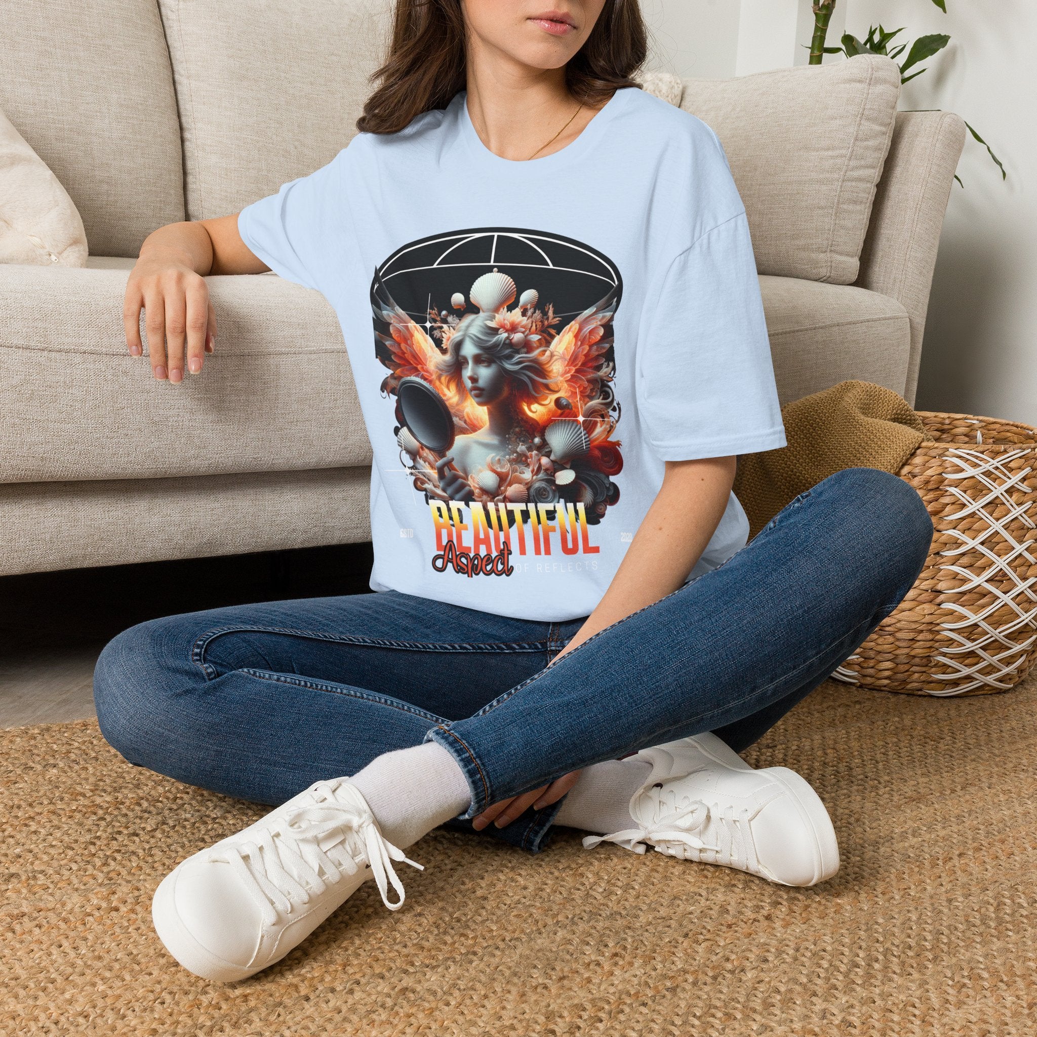 Artistic Phoenix Portrait T-Shirt — 'Beautiful' Retro Surreal Graphic Tee