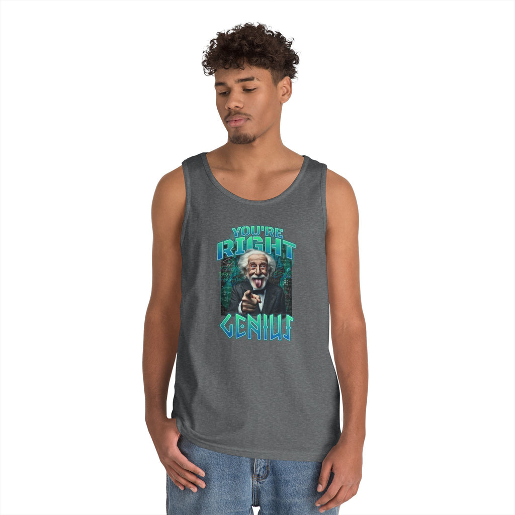 Genius Graphic Tank Top — "You're Pretty Smart, Genius" Vintage Scientist Design
