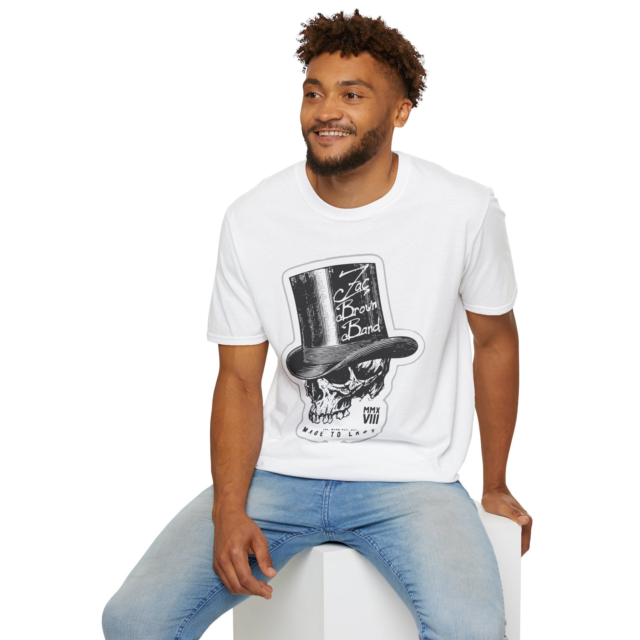 Top Hat Skull Band Tee — Zac Brown Band Graphic T-Shirt