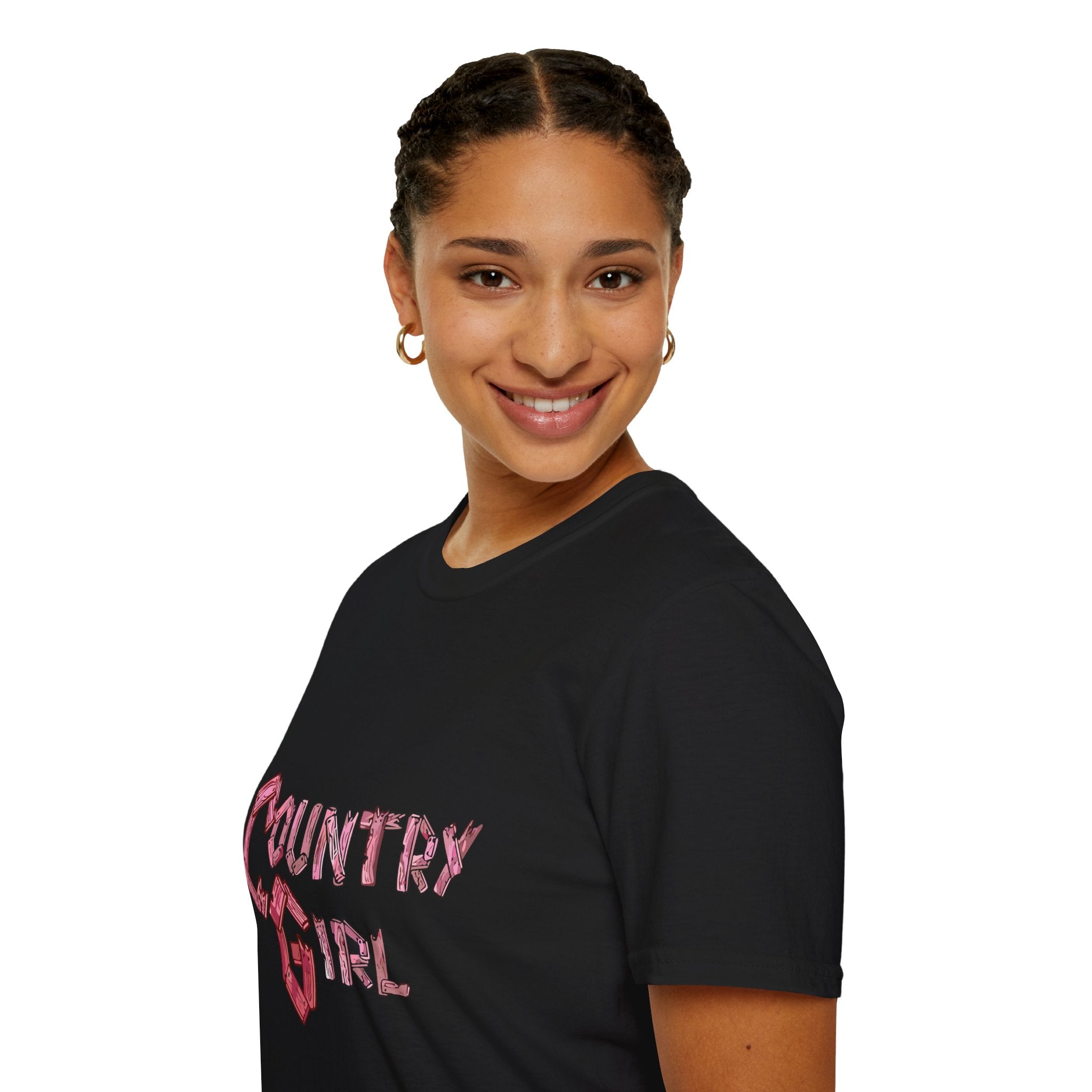 Country Girl T-Shirt — Western Pink Rope Typography Tee