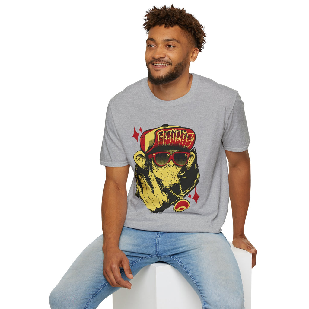 Monkey Streetwear T-Shirt — Retro Graphic Ape with Sunglasses & Cap