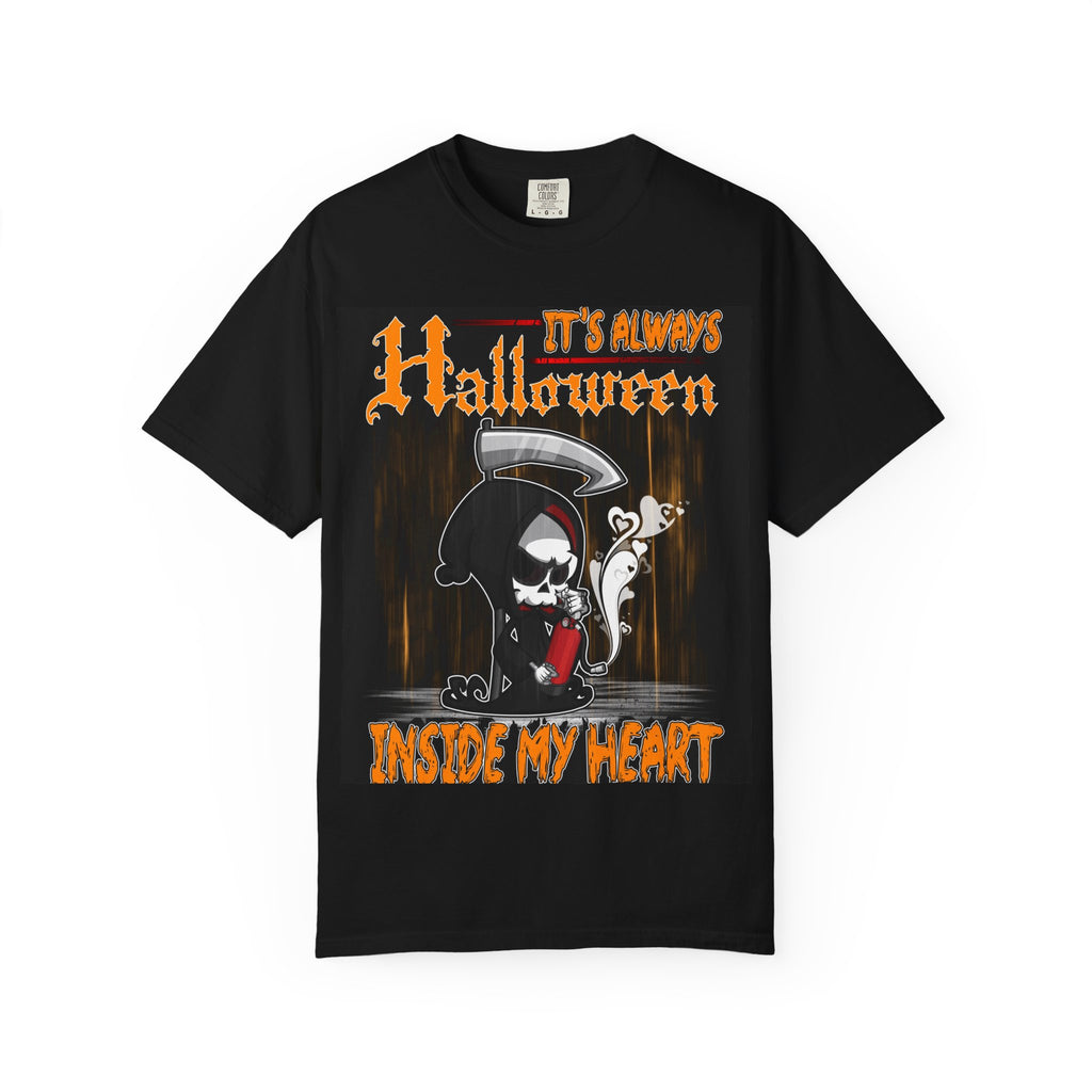 Halloween Grim Reaper T-Shirt — "It’s Always Halloween Inside My Heart"