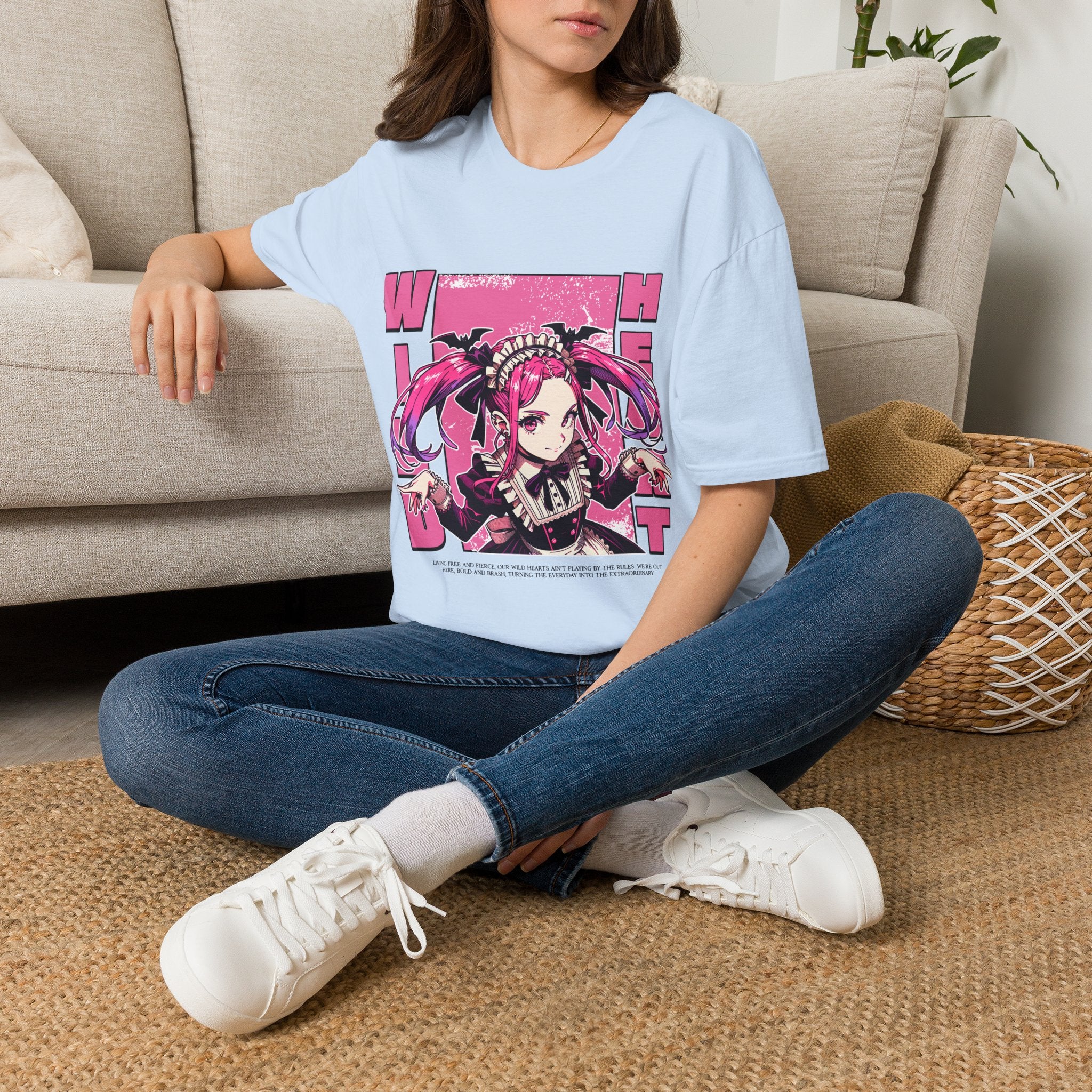 Witch Girl Anime T-Shirt — Pink Gothic Kawaii Graphic Tee