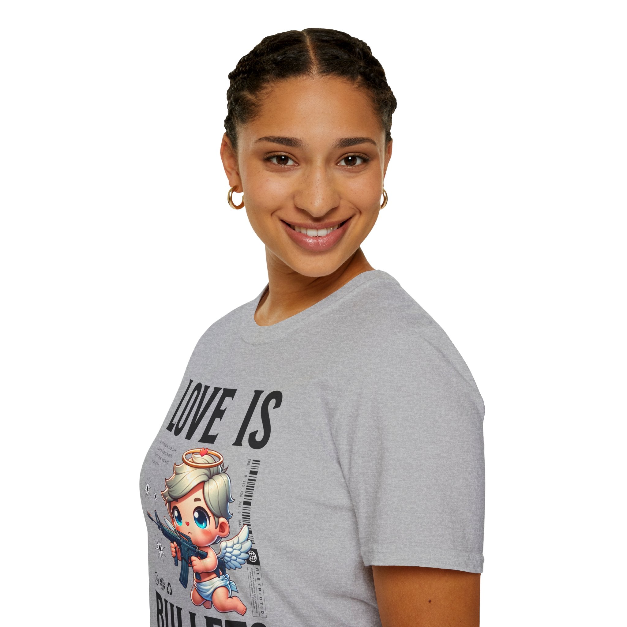 Love Is Bullets T-Shirt — Cute Angel Shooter Graphic Tee
