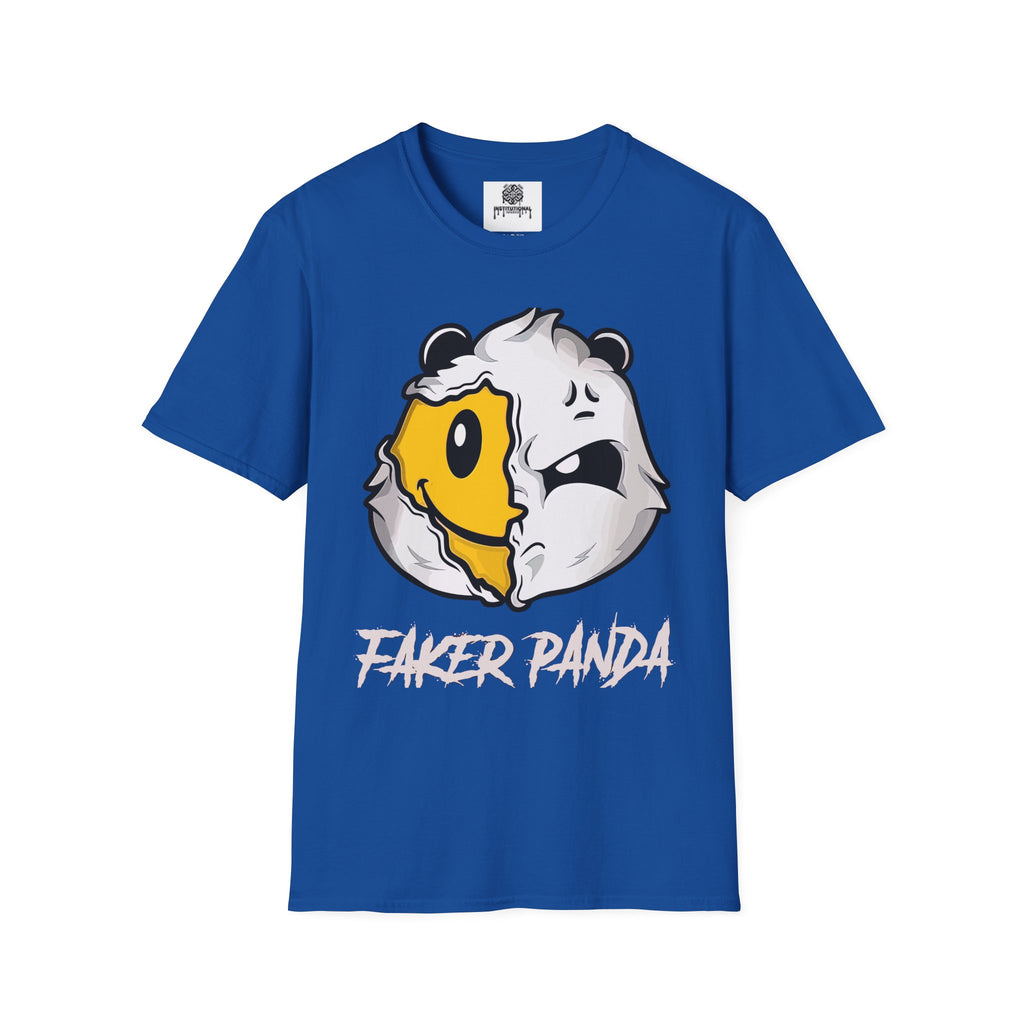 T-Shirt — 'Faker Panda' Distressed Dual-Face Graphic Tee