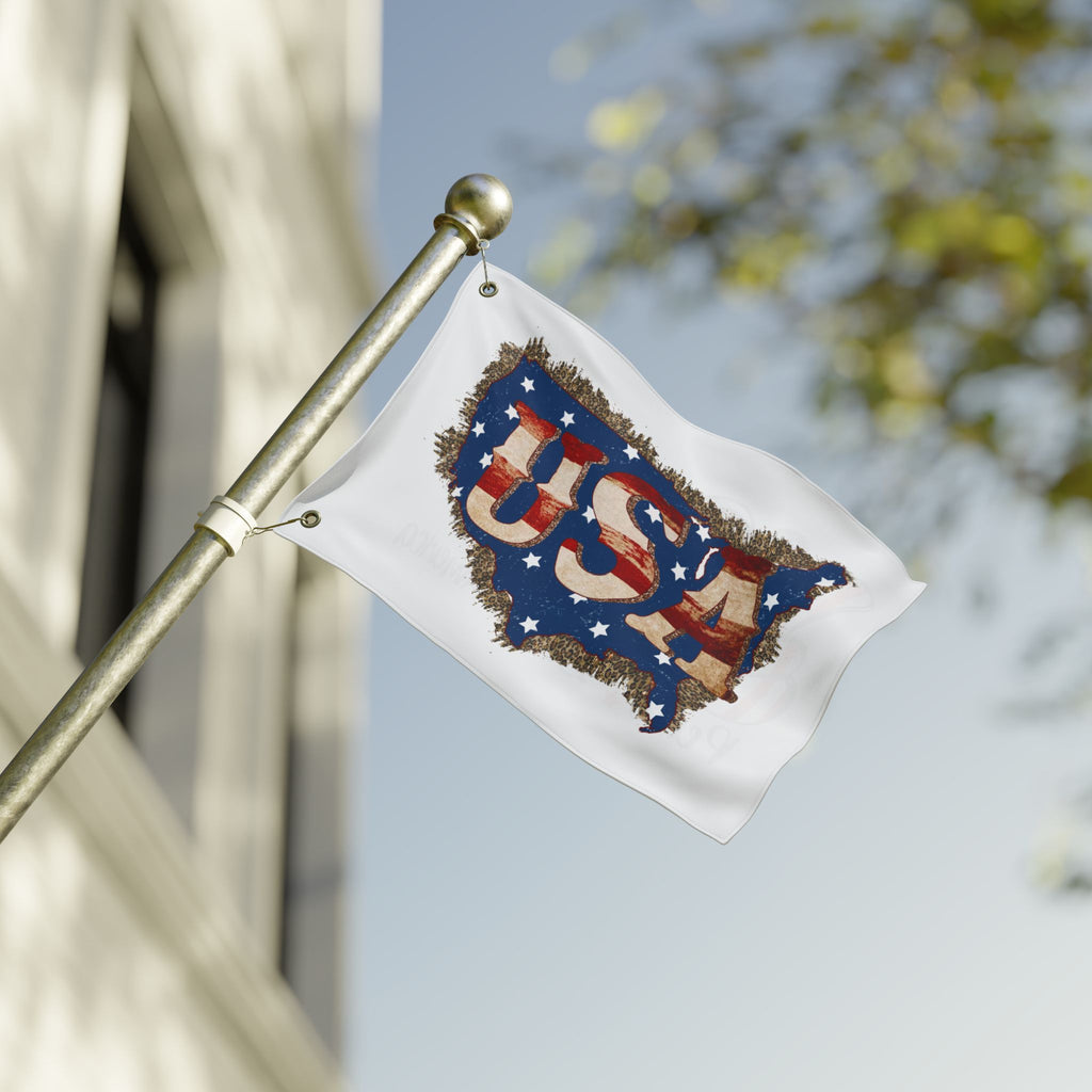 Double-Sided USA Patriotic Flag — "Peace Love America" Design