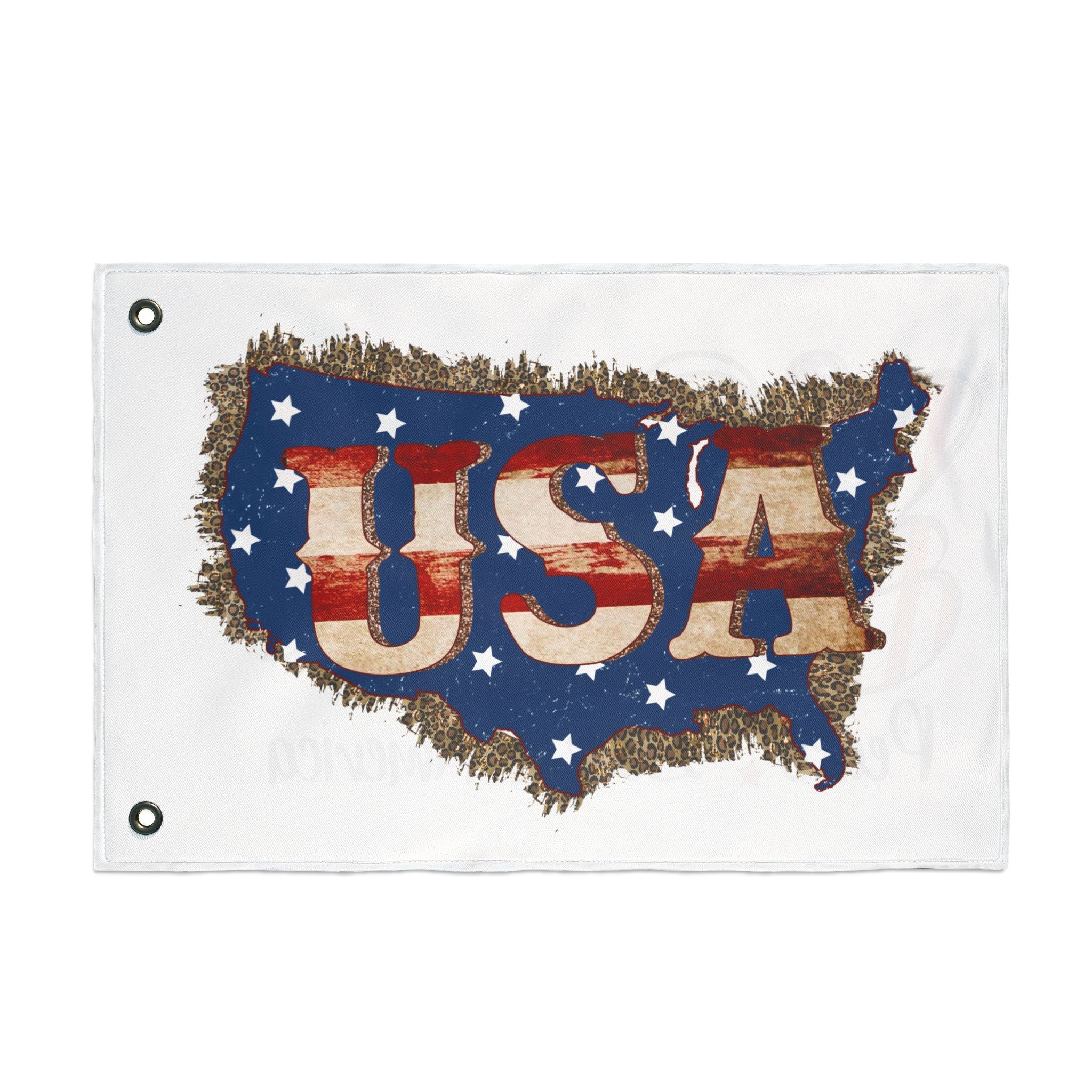 Double-Sided USA Patriotic Flag — "Peace Love America" Design