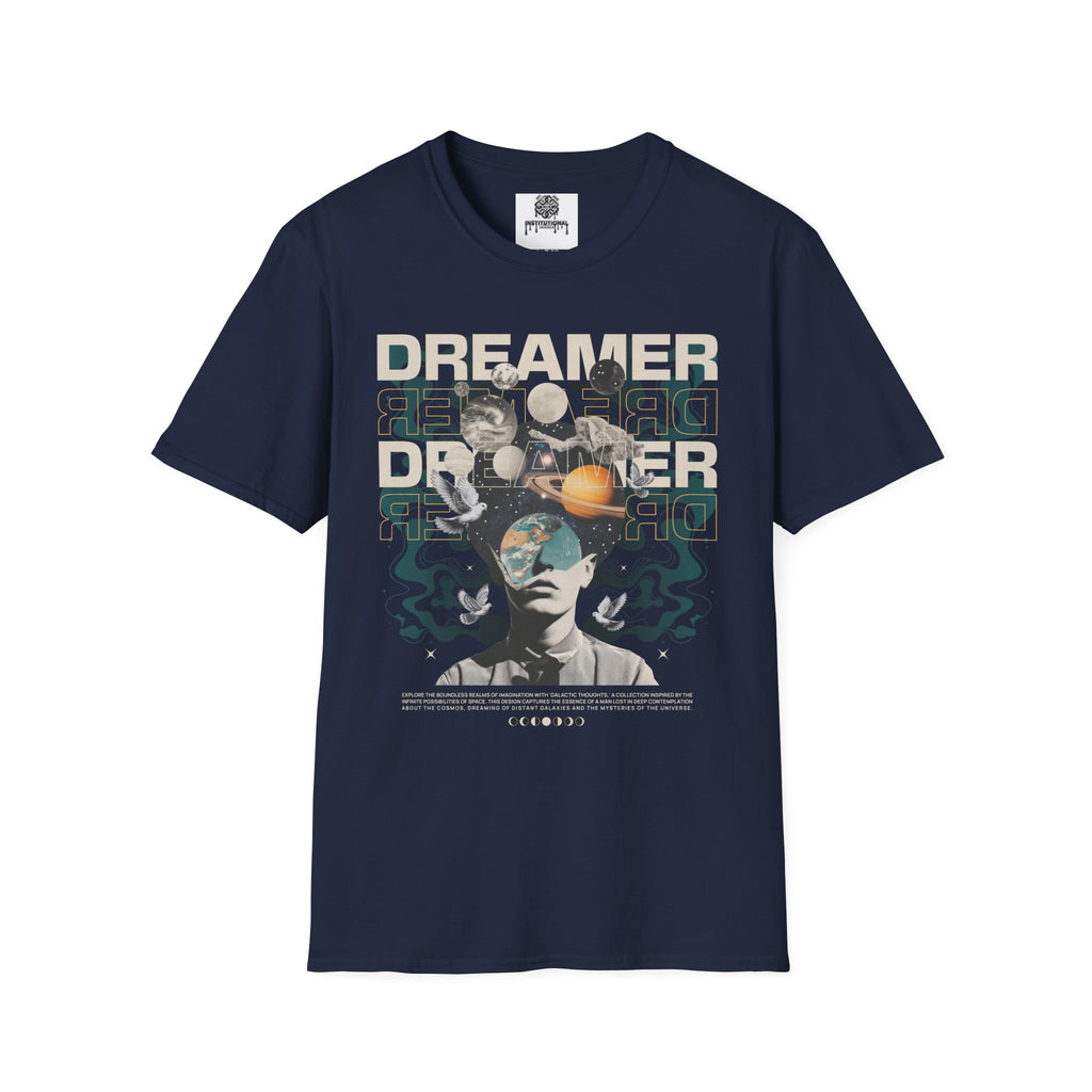 Dreamer Space T-Shirt — Retro Astronaut & Planets Graphic Tee