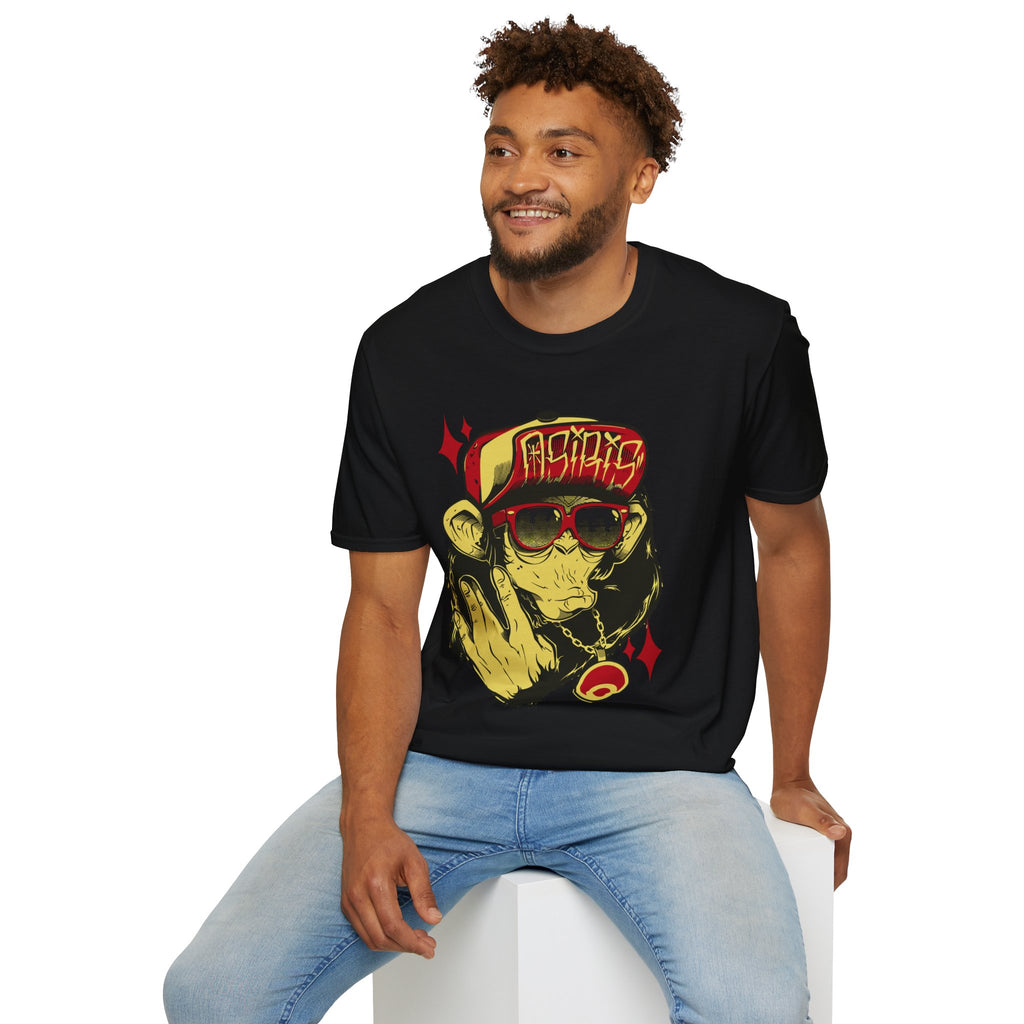 Monkey Streetwear T-Shirt — Retro Graphic Ape with Sunglasses & Cap
