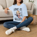 Love Is Bullets T-Shirt — Cute Angel Shooter Graphic Tee