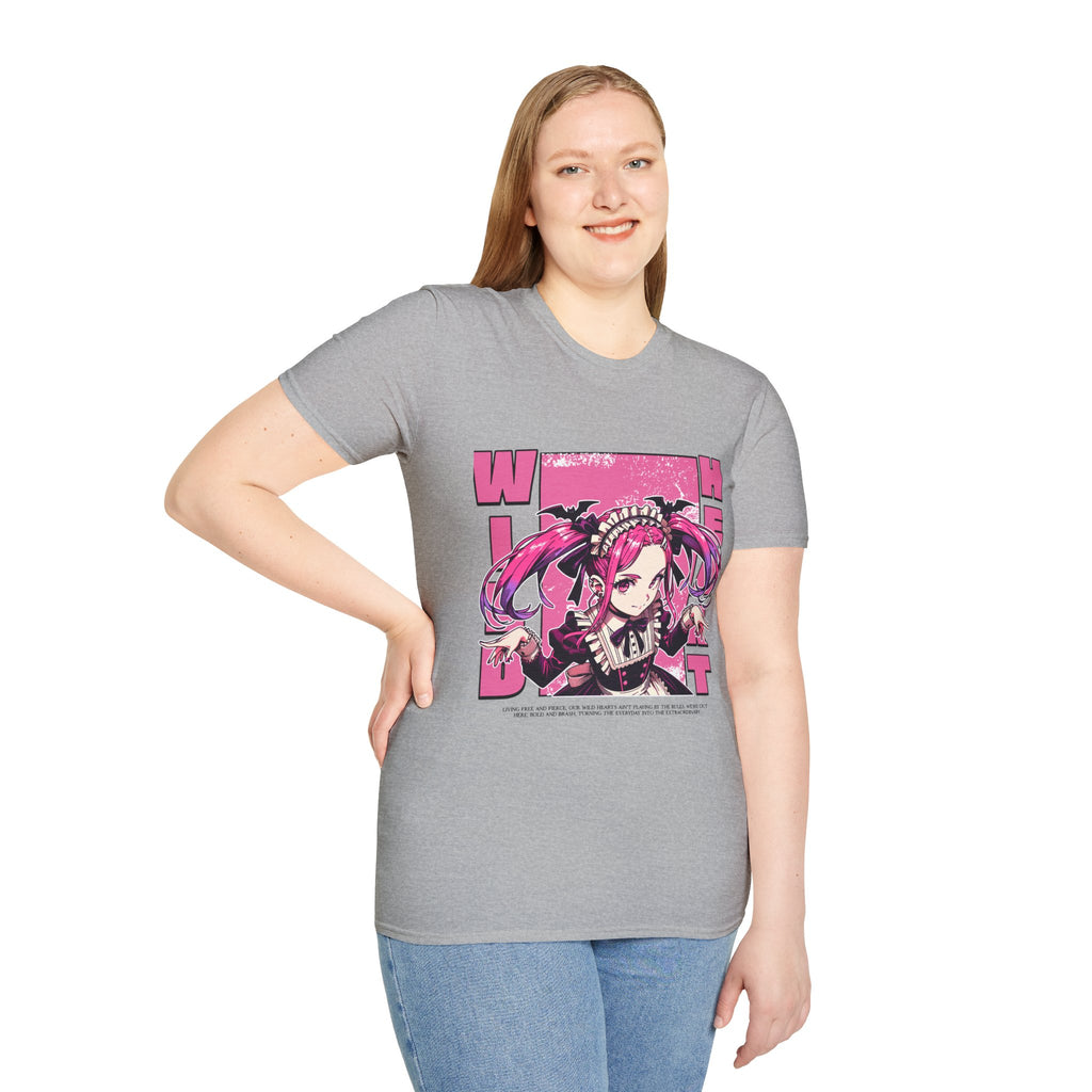 Witch Girl Anime T-Shirt — Pink Gothic Kawaii Graphic Tee