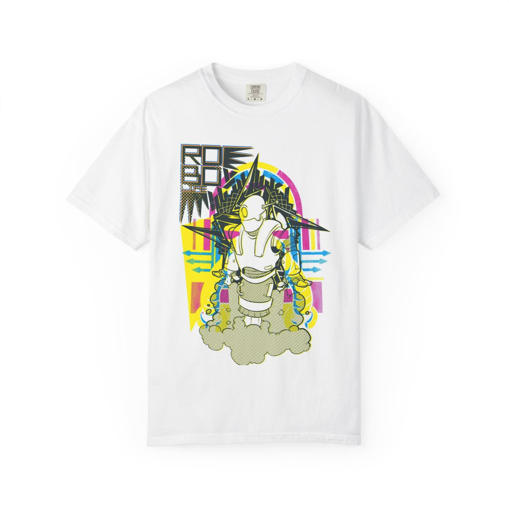 Retro Astronaut Graphic T-Shirt – 'ROCKET' Neon Vaporwave Space Tee