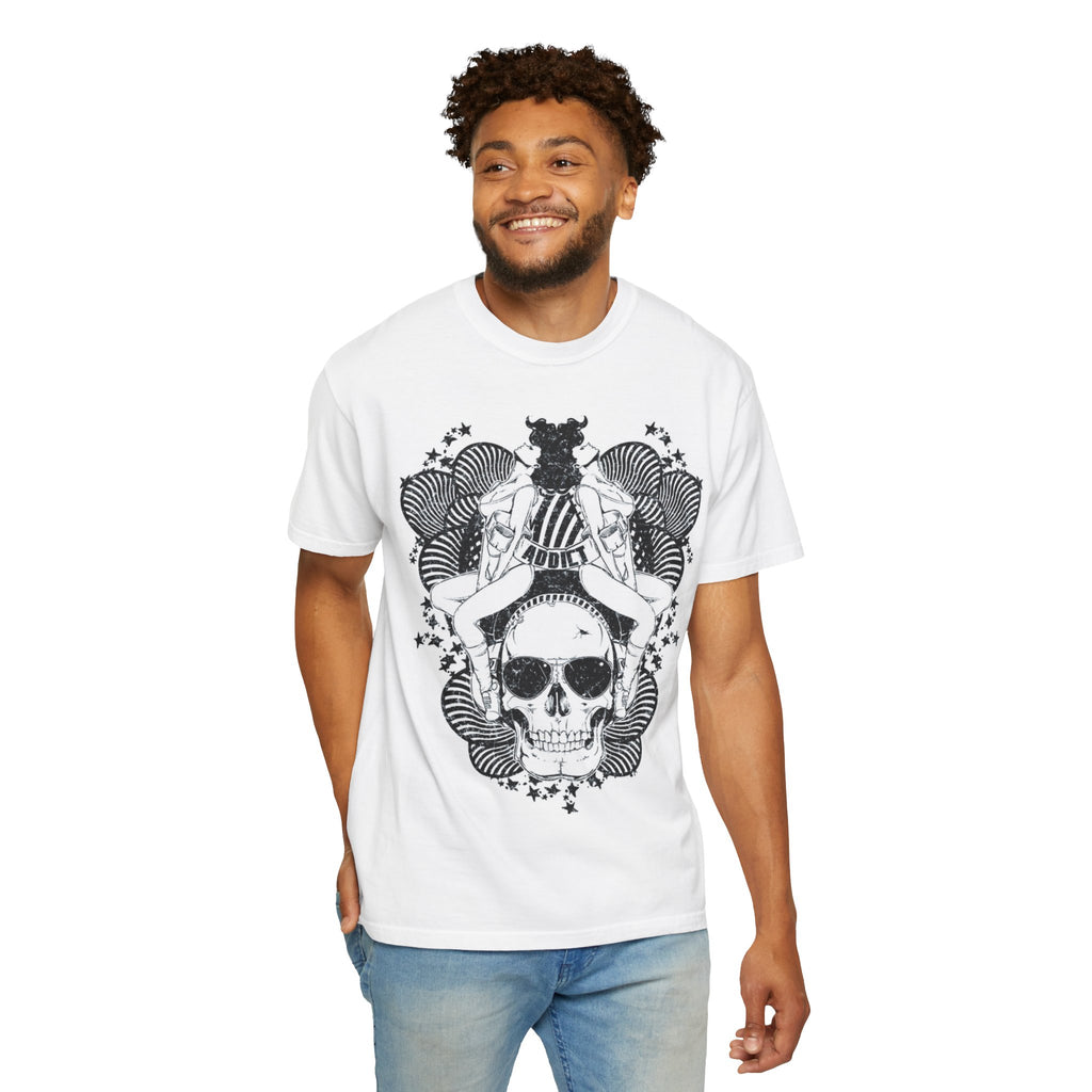 Skull & Rose Tarot Tee — Gothic Skull Graphic T-Shirt