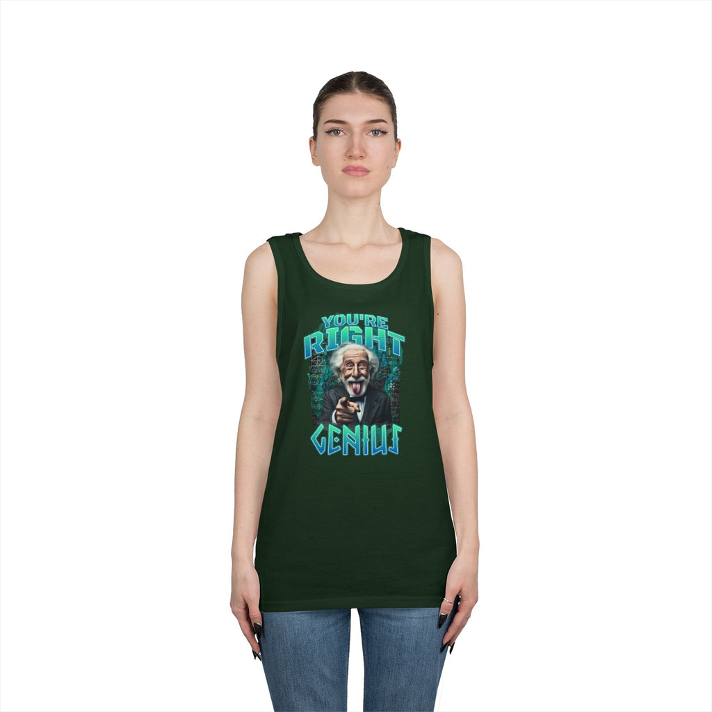 Genius Graphic Tank Top — "You're Pretty Smart, Genius" Vintage Scientist Design