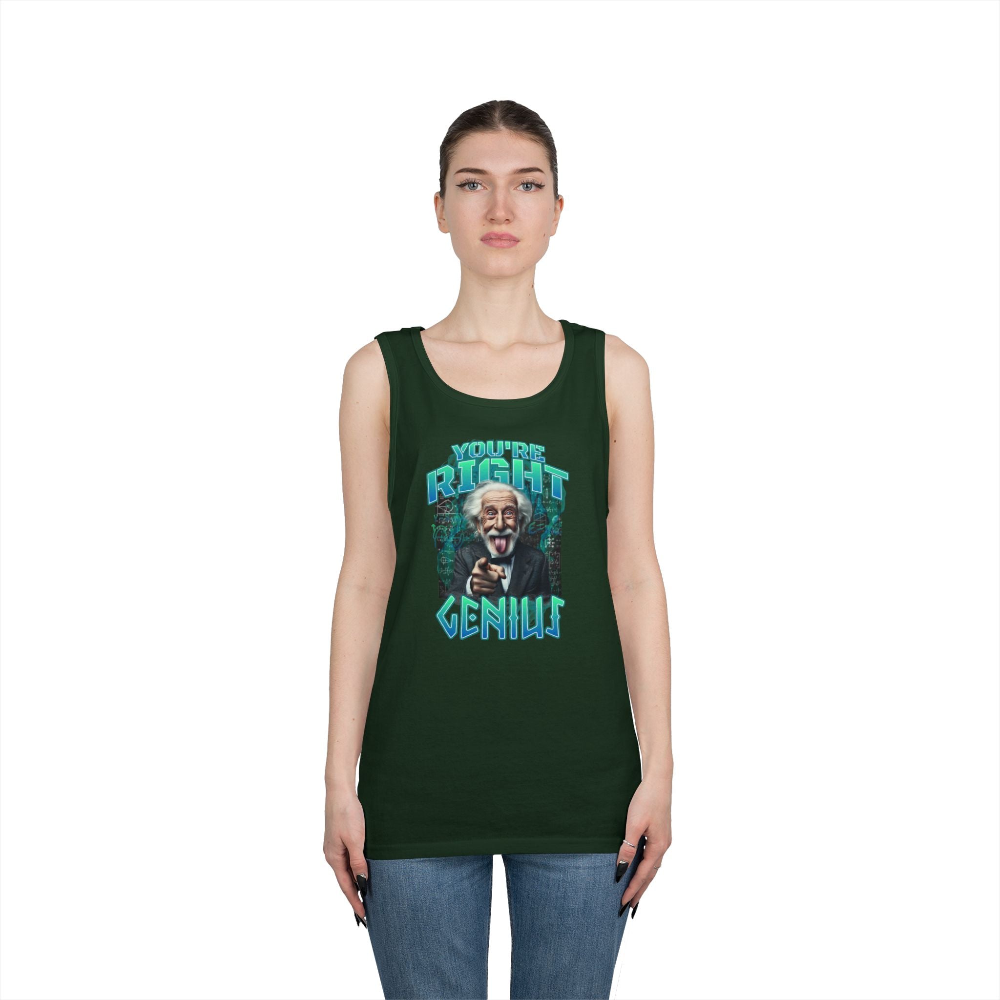 Genius Graphic Tank Top — "You're Pretty Smart, Genius" Vintage Scientist Design