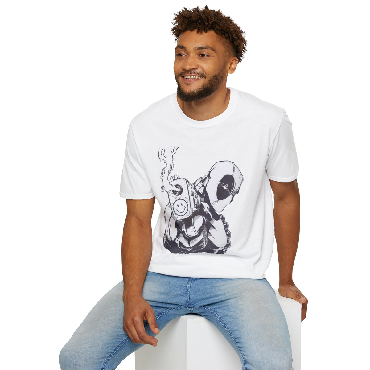 Deadpool Coffee Sketch T-Shirt — Funny Antihero Comic Tee