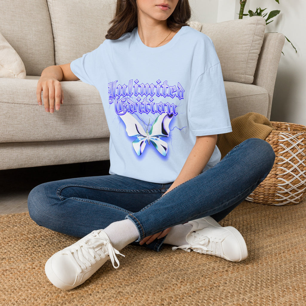 Unlimited Edition T-Shirt — Gothic Script Lavender Butterfly Graphic