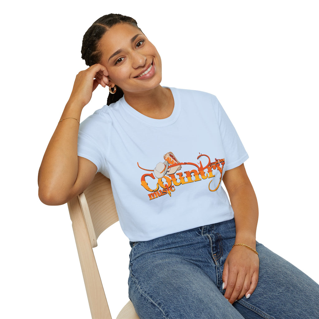 Country Music T‑Shirt — Vintage Cowboy Hat & Guitar Graphic