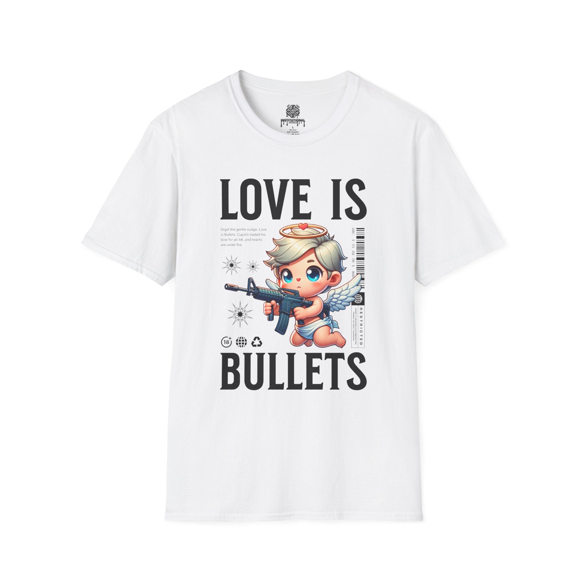 Love Is Bullets T-Shirt — Cute Angel Shooter Graphic Tee