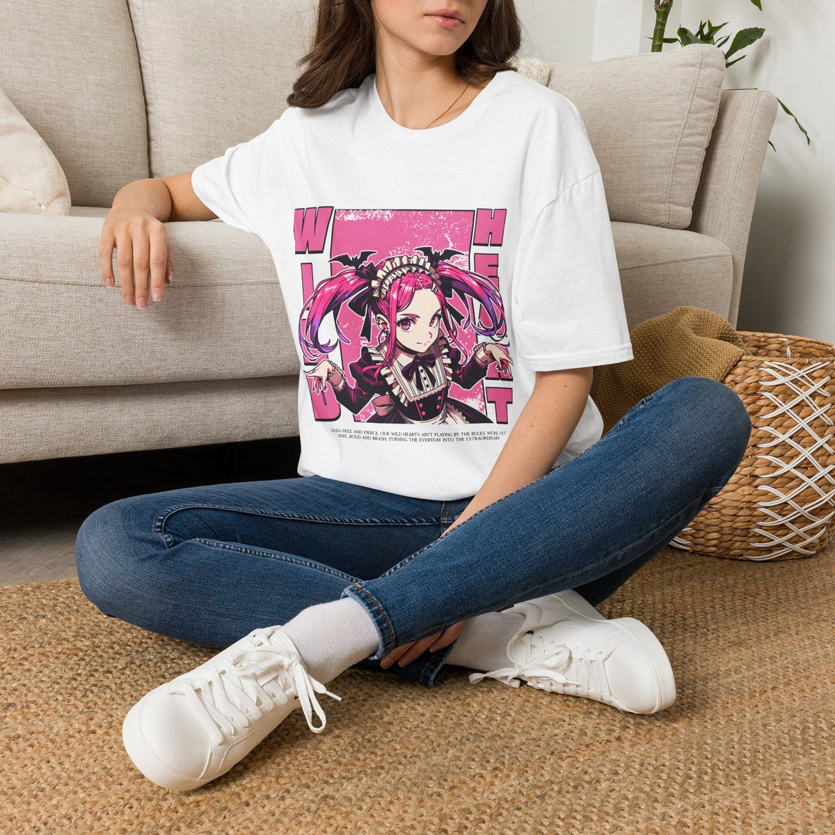 Witch Girl Anime T-Shirt — Pink Gothic Kawaii Graphic Tee