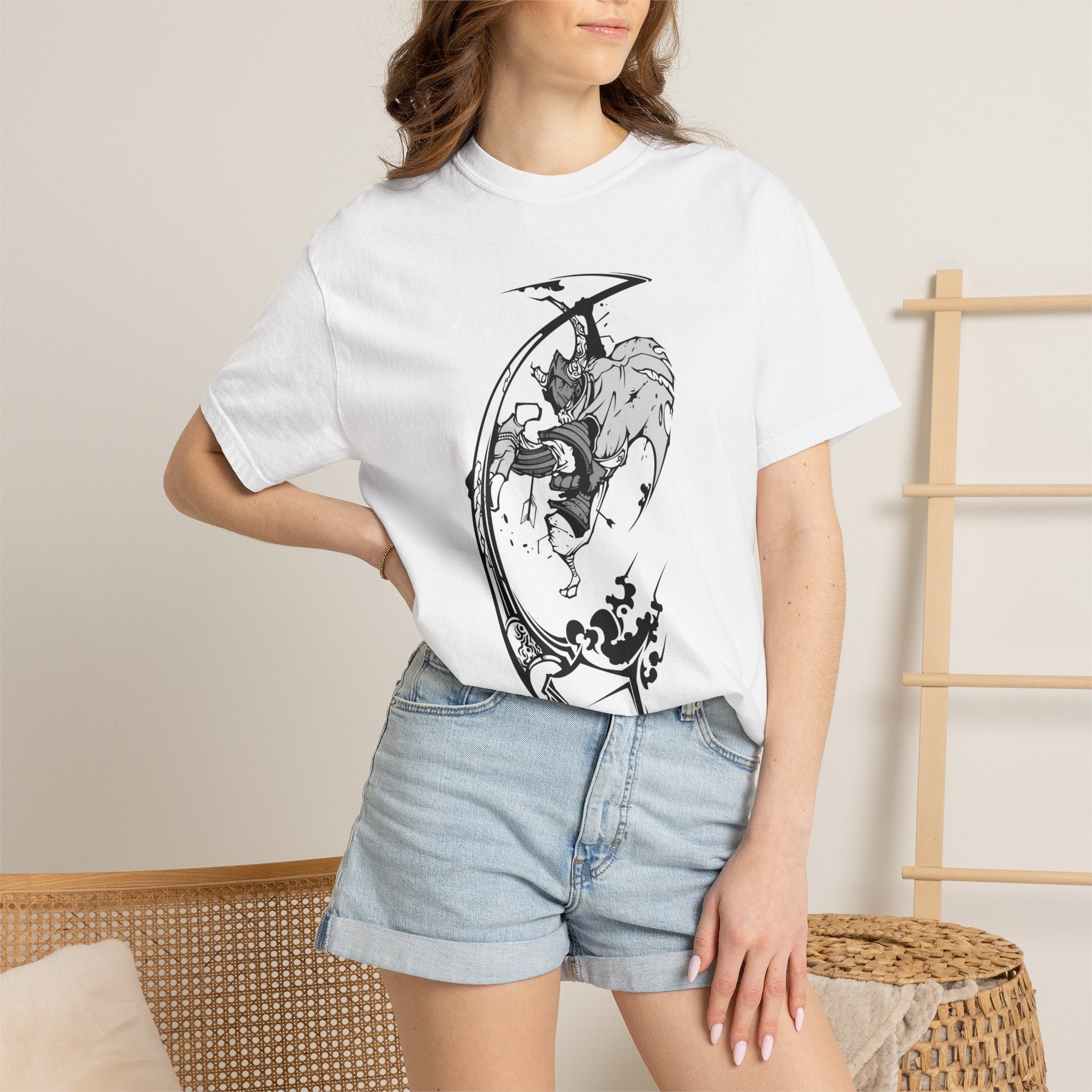 Skateboard Wave Graphic T-Shirt — Surfer Skull Art Tee