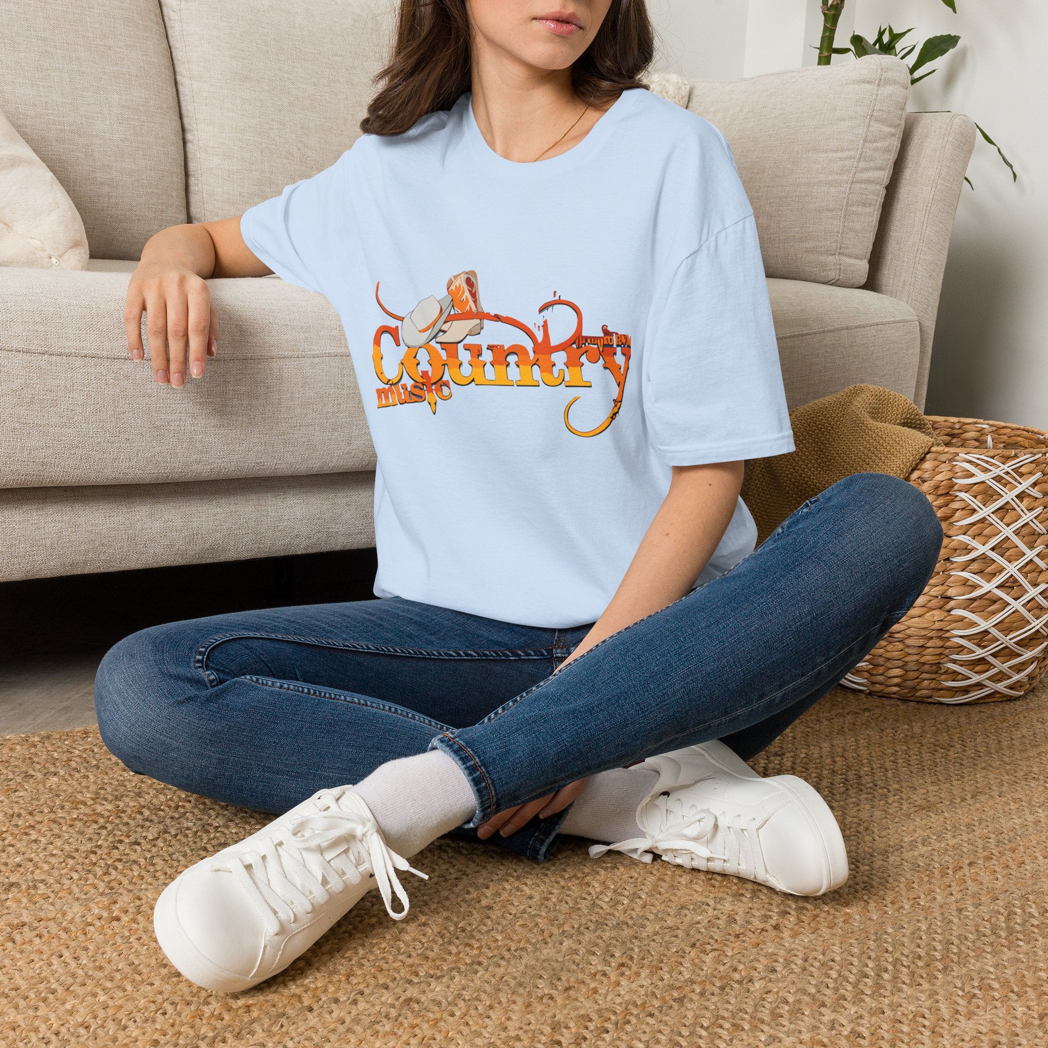 Country Music T‑Shirt — Vintage Cowboy Hat & Guitar Graphic