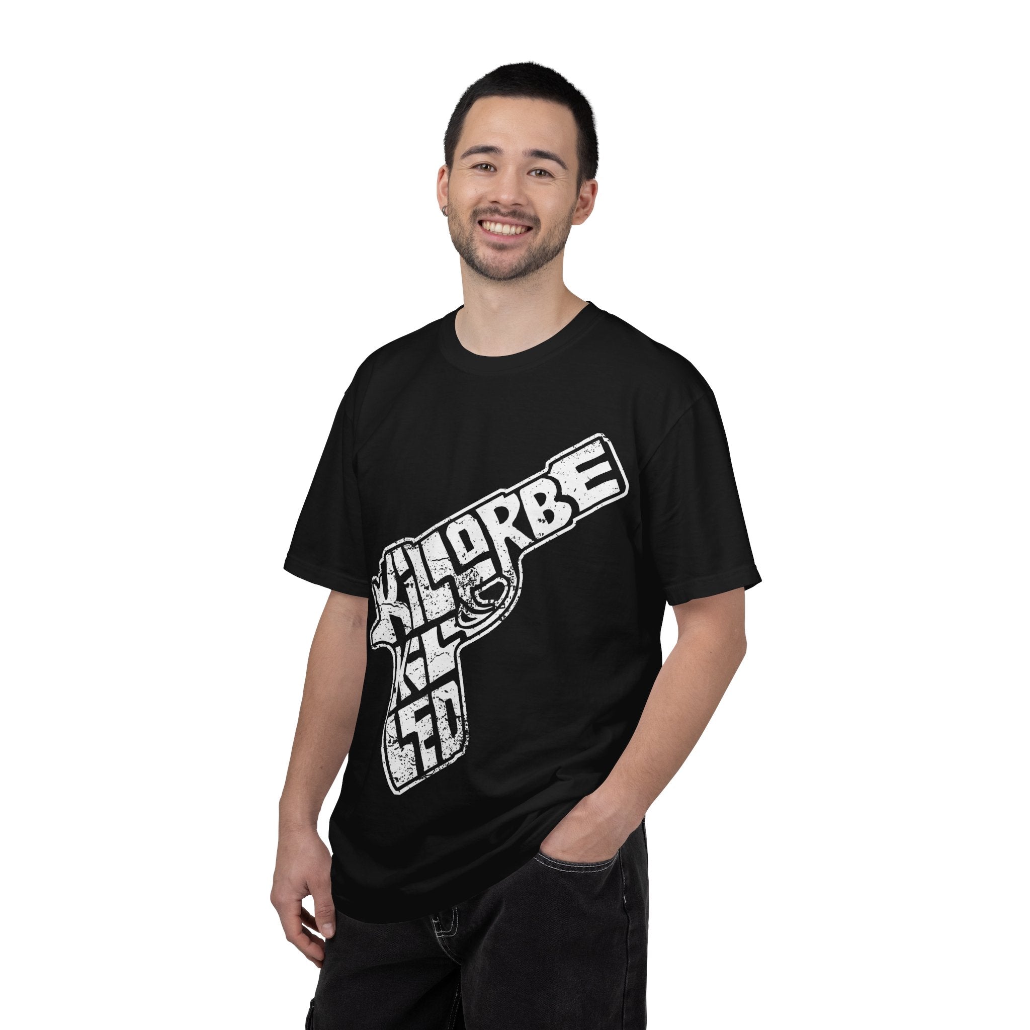 Gun Graphic T-Shirt — Vintage 'Kill or Be Killed' Distressed Design
